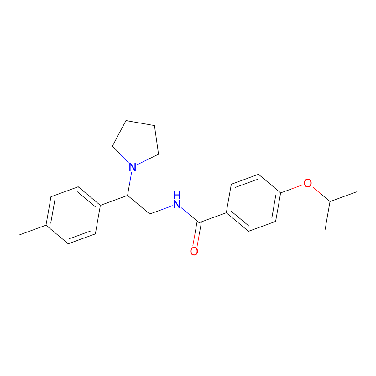 N-[2-(4-methylphenyl)-2-(pyrrolidin-1-yl)ethyl]-4-(propan-2-yloxy)benzamide molecular structure, CAS 1049120-56-0