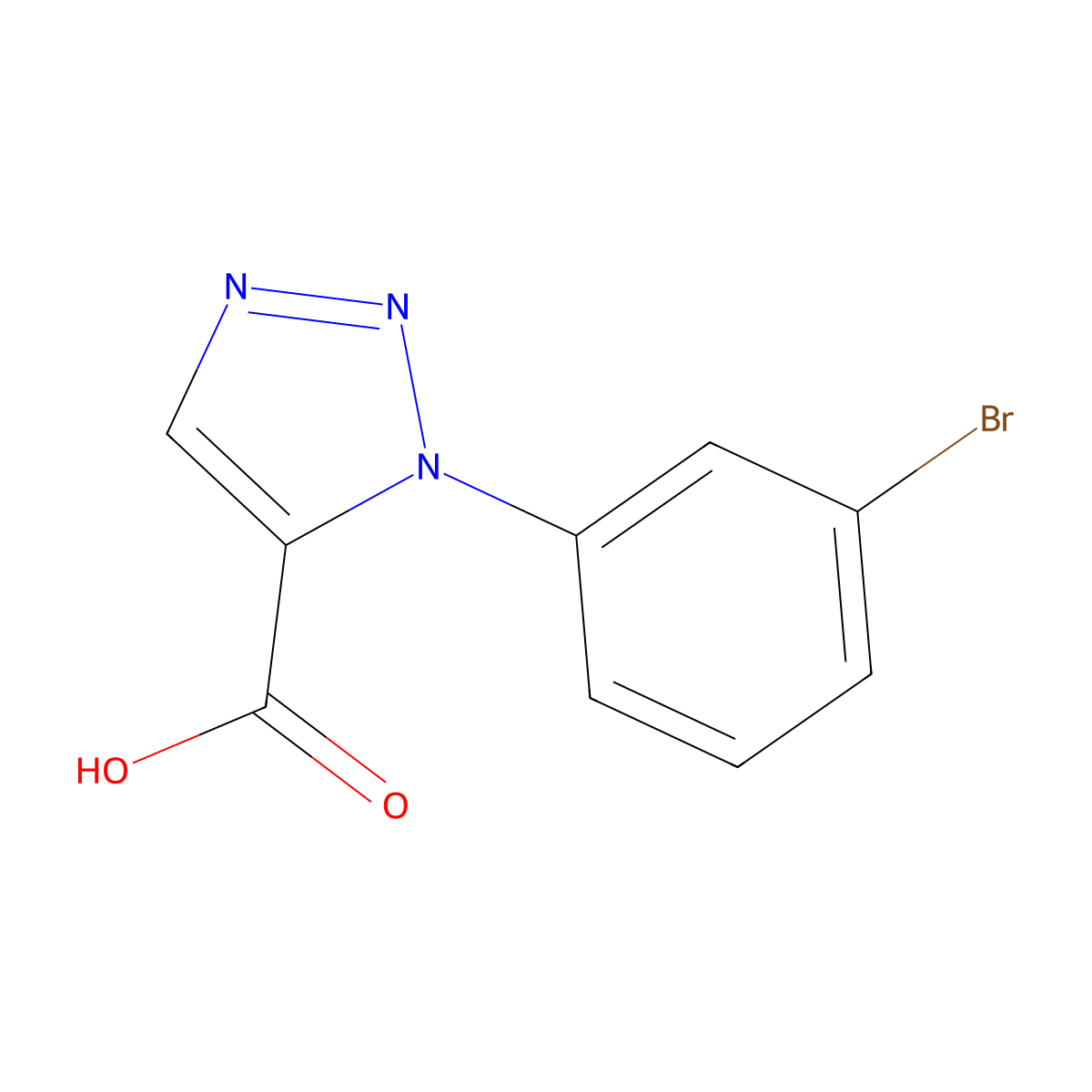 1-(3-Bromophenyl)-1H-1,2,3-triazole-5-carboxylic acid molecular structure, CAS 1049120-60-6