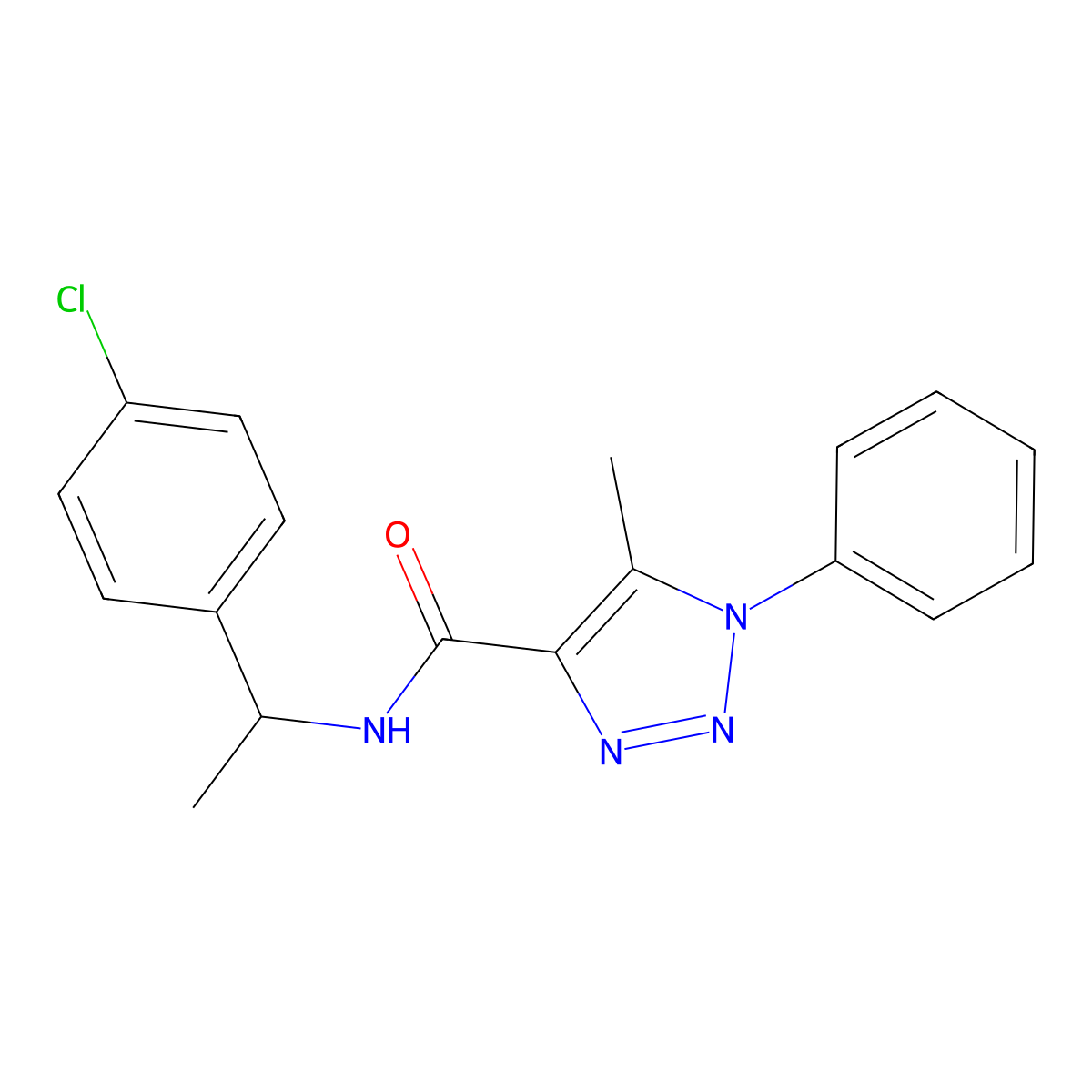 N-[1-(4-chlorophenyl)ethyl]-5-methyl-1-phenyl-1H-1,2,3-triazole-4-carboxamide molecular structure, CAS 1049120-90-2