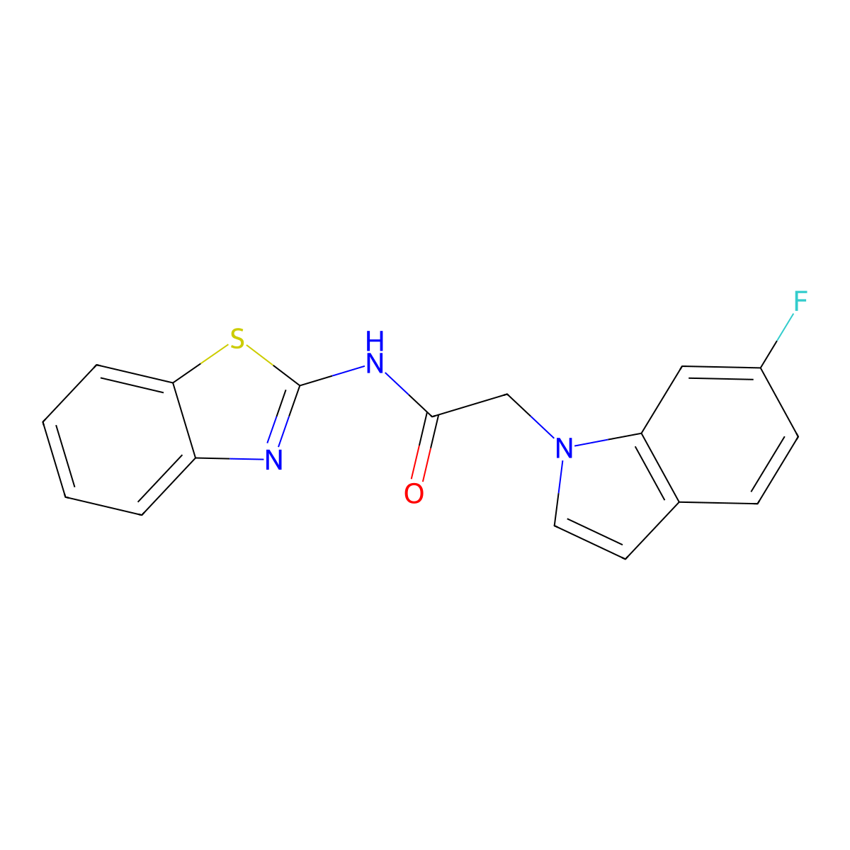N-[(2Z)-1,3-benzothiazol-2(3H)-ylidene]-2-(6-fluoro-1H-indol-1-yl)acetamide molecular structure, CAS 1049123-80-9