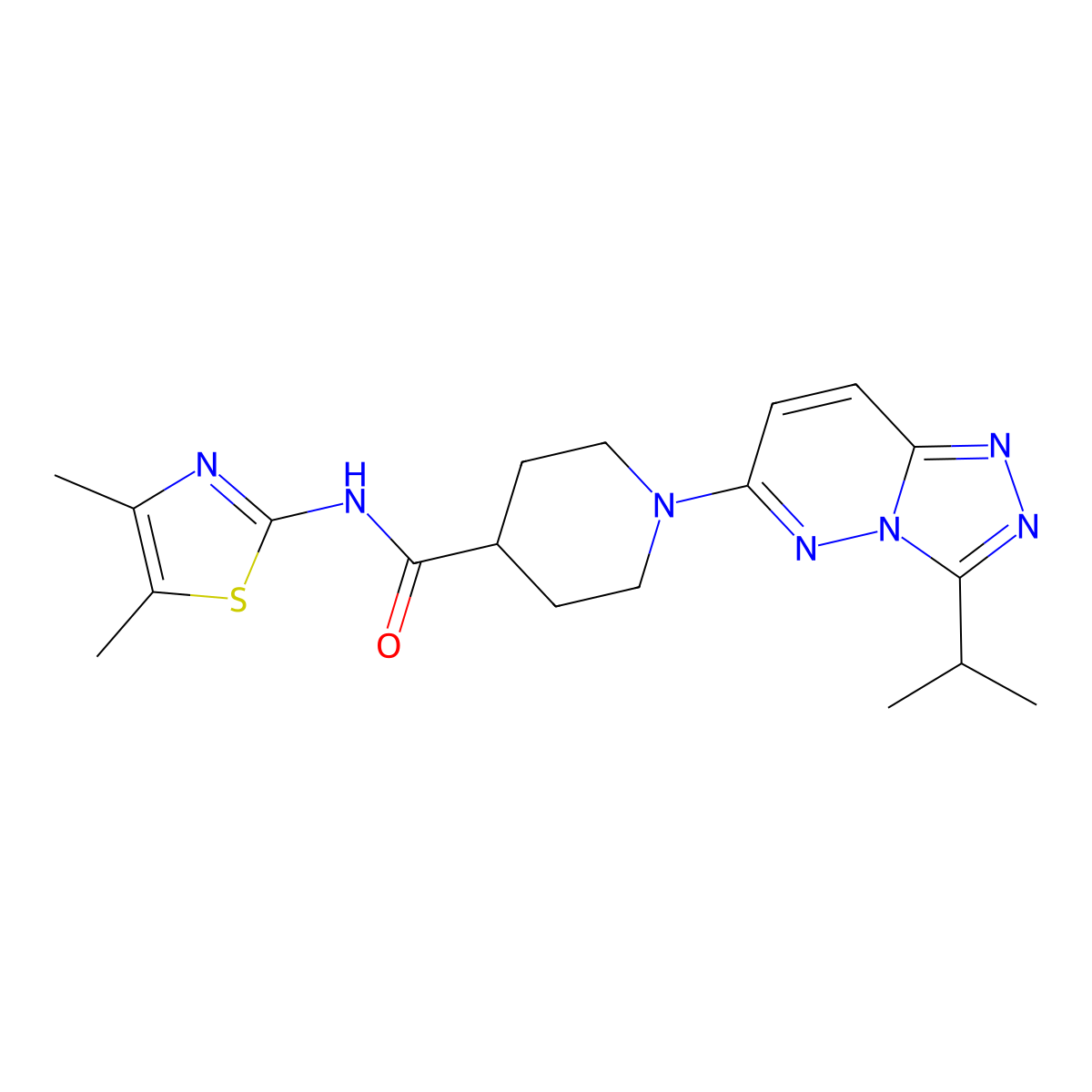 N-(4,5-dimethyl-1,3-thiazol-2-yl)-1-[3-(propan-2-yl)[1,2,4]triazolo[4,3-b]pyridazin-6-yl]piperidine-4-carboxamide molecular structure, CAS 1049124-79-9