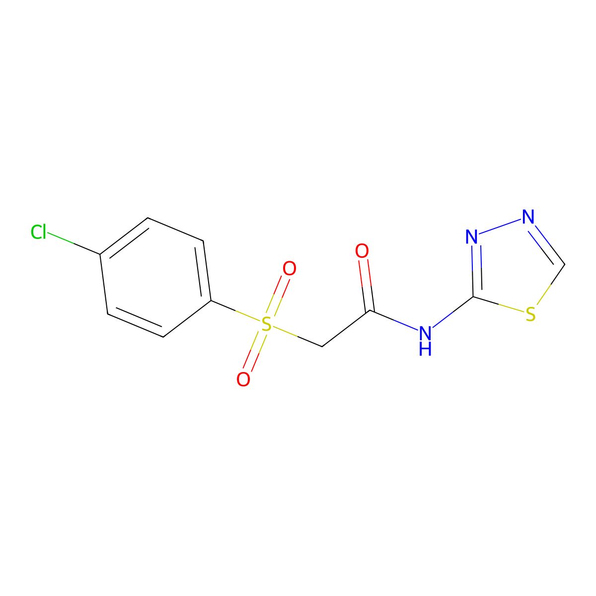 2-[(4-chlorophenyl)sulfonyl]-N-(1,3,4-thiadiazol-2-yl)acetamide molecular structure, CAS 1049126-25-1
