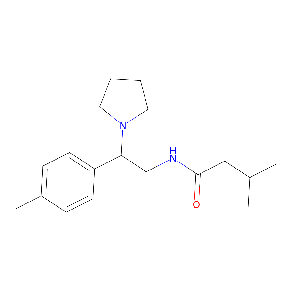 3-methyl-N-[2-(4-methylphenyl)-2-pyrrolidin-1-ylethyl]butanamide molecular structure, CAS 1049126-79-5
