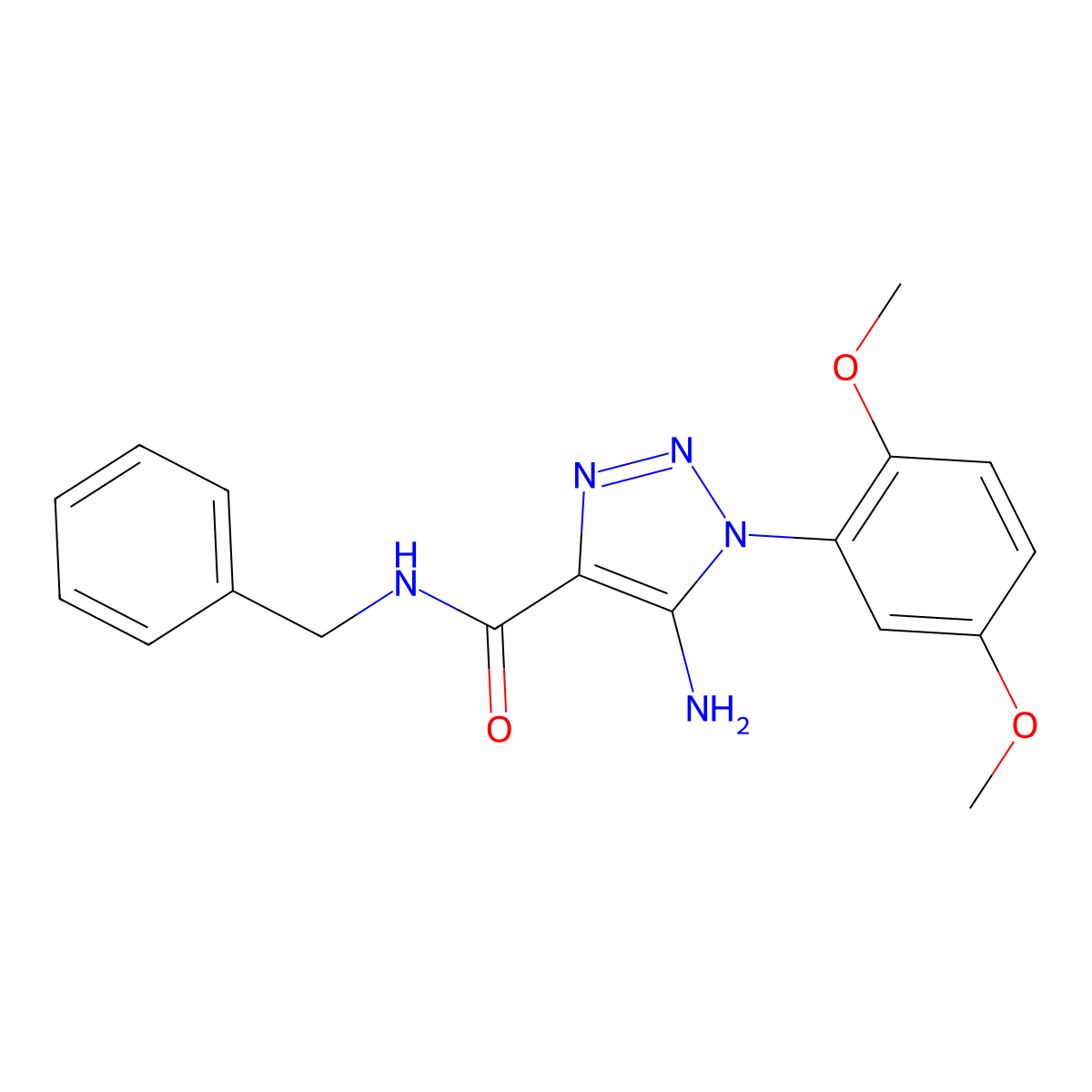 5-amino-N-benzyl-1-(2,5-dimethoxyphenyl)-1H-1,2,3-triazole-4-carboxamide molecular structure, CAS 1049126-92-2