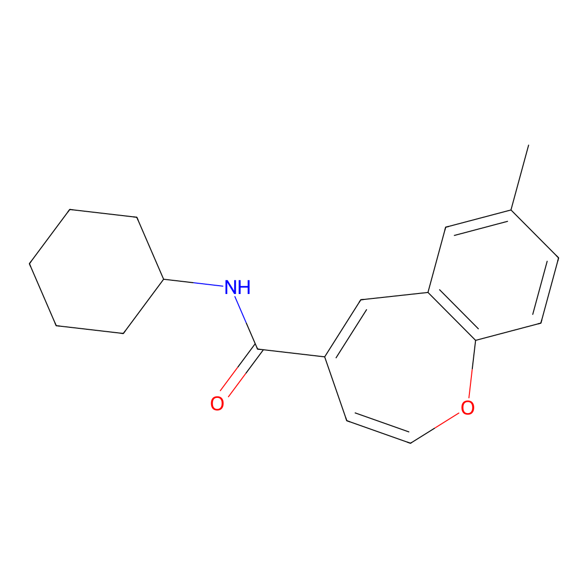 N-cyclohexyl-7-methyl-1-benzoxepine-4-carboxamide molecular structure, CAS 1049128-10-0
