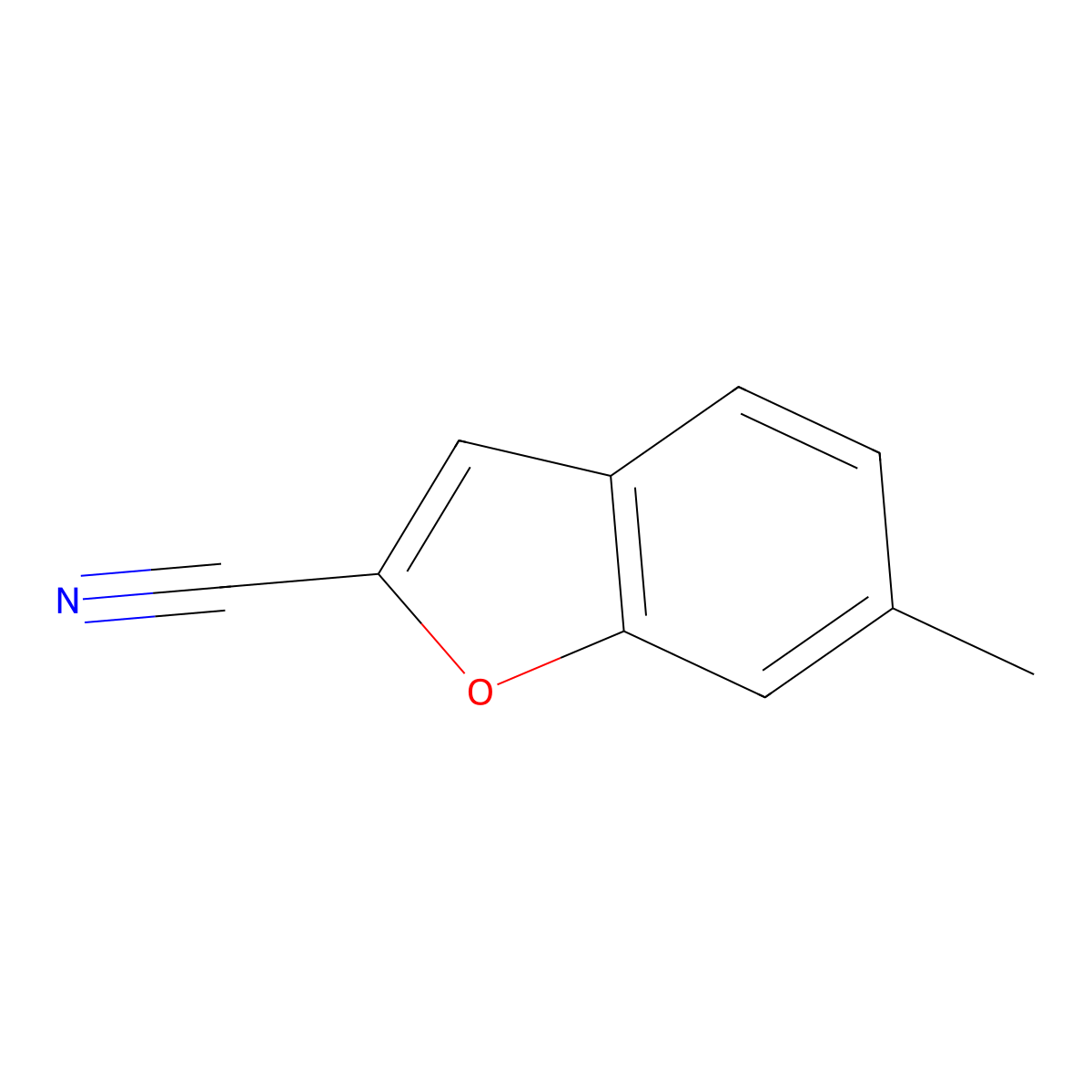 6-Methylbenzofuran-2-carbonitrile molecular structure, CAS 1049129-12-5