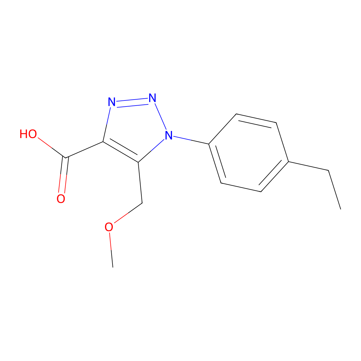 1-(4-ethylphenyl)-5-(methoxymethyl)-1H-1,2,3-triazole-4-carboxylic acid molecular structure, CAS 1049129-25-0