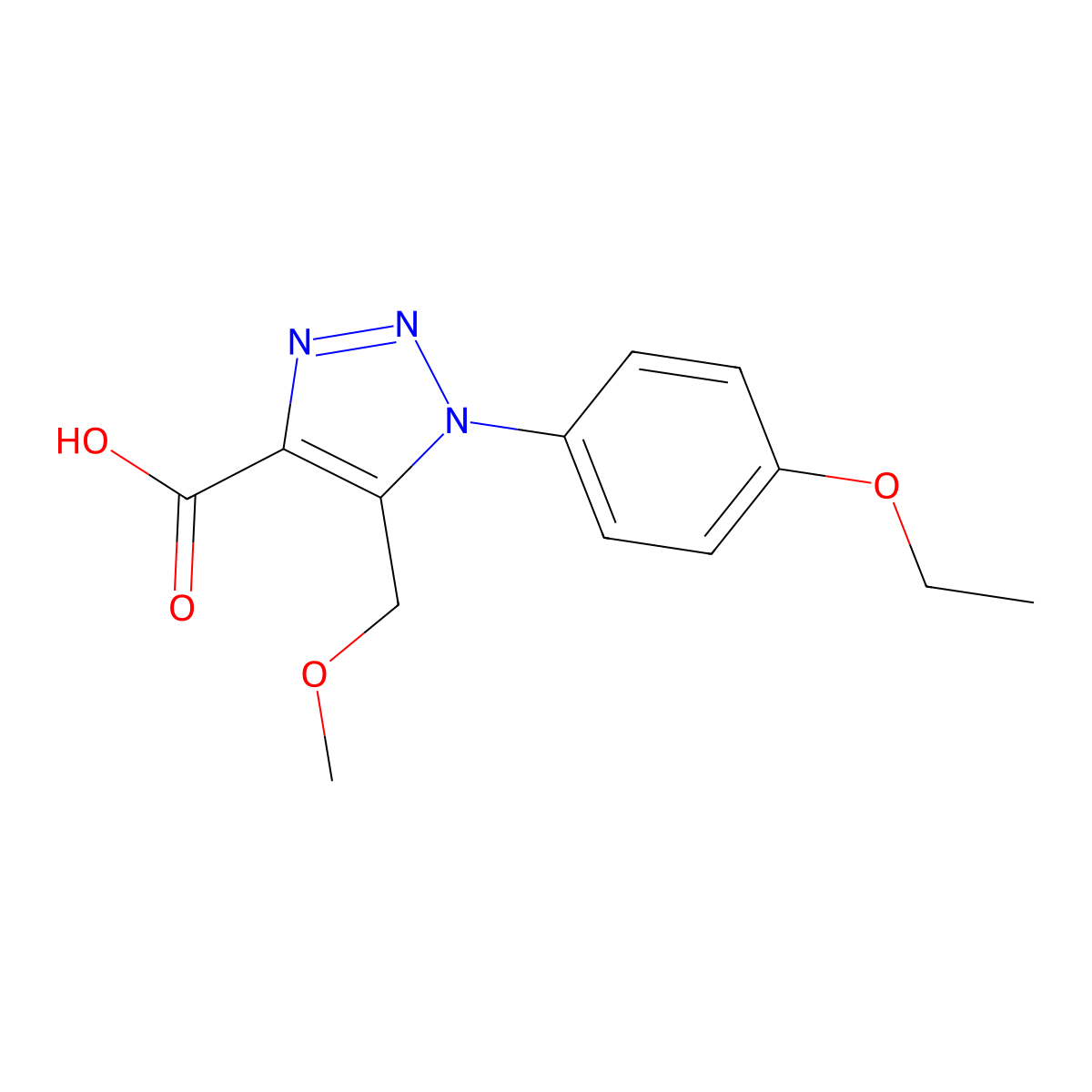 1-(4-ethoxyphenyl)-5-(methoxymethyl)-1H-1,2,3-triazole-4-carboxylic acid molecular structure, CAS 1049129-28-3