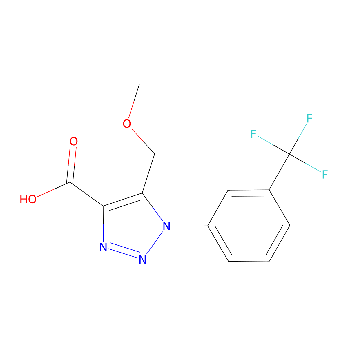 5-(methoxymethyl)-1-[3-(trifluoromethyl)phenyl]-1H-1,2,3-triazole-4-carboxylic acid molecular structure, CAS 1049129-40-9