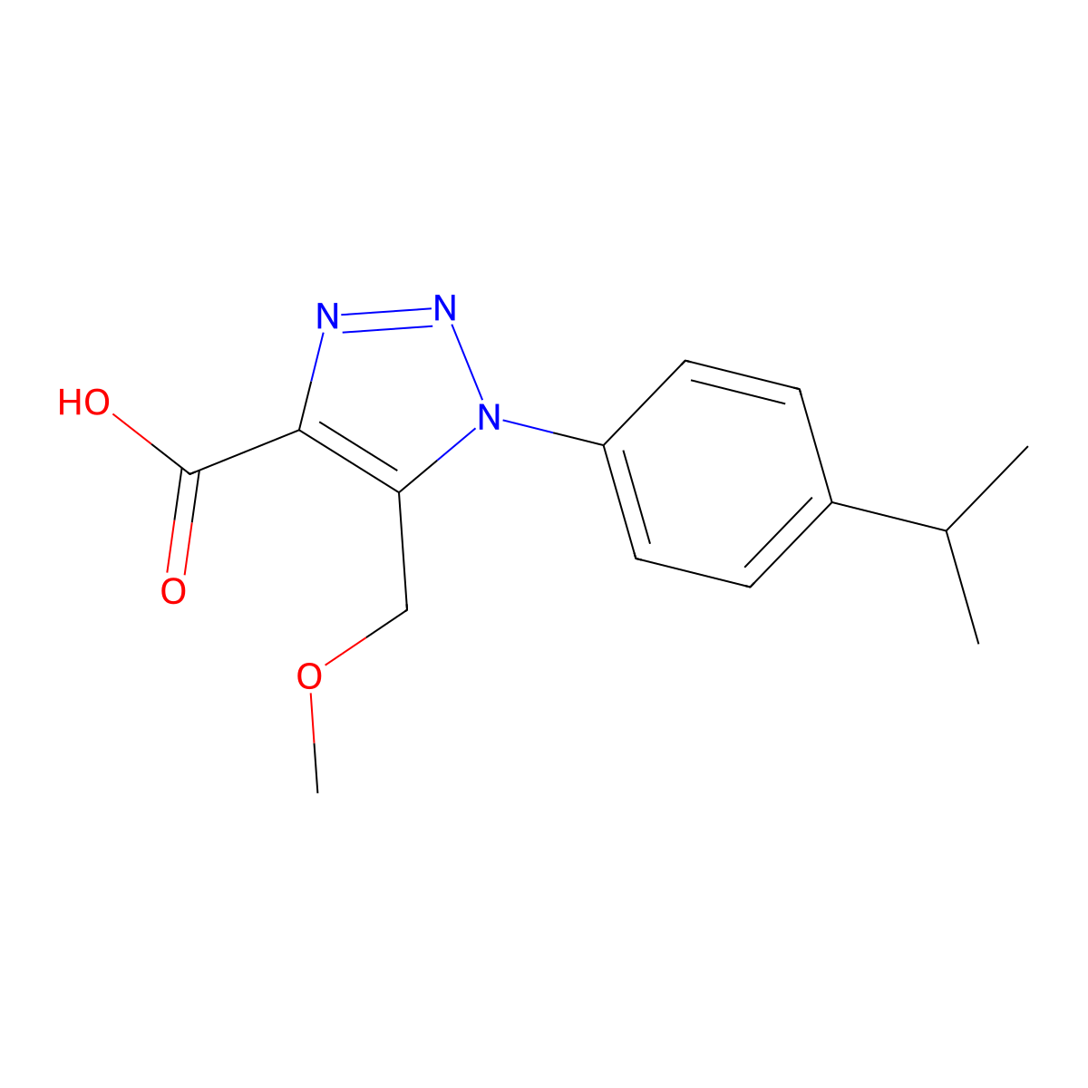 1-(4-isopropylphenyl)-5-(methoxymethyl)-1H-1,2,3-triazole-4-carboxylic acid molecular structure, CAS 1049129-43-2