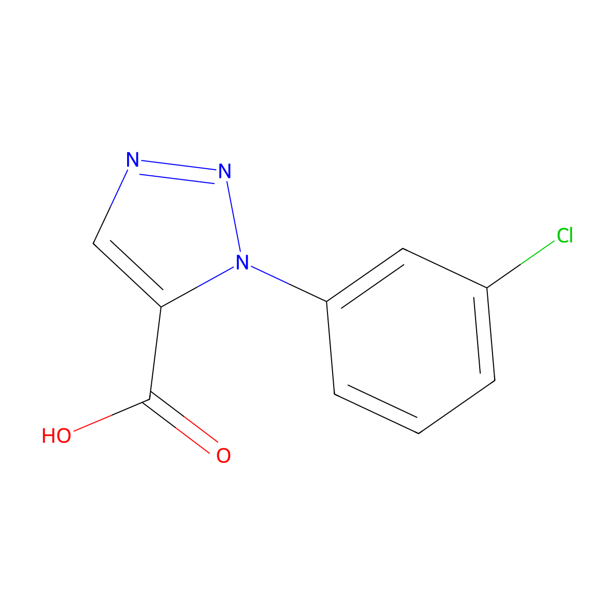 1-(3-Chlorophenyl)-1H-1,2,3-triazole-5-carboxylic acid molecular structure, CAS 1049130-00-8