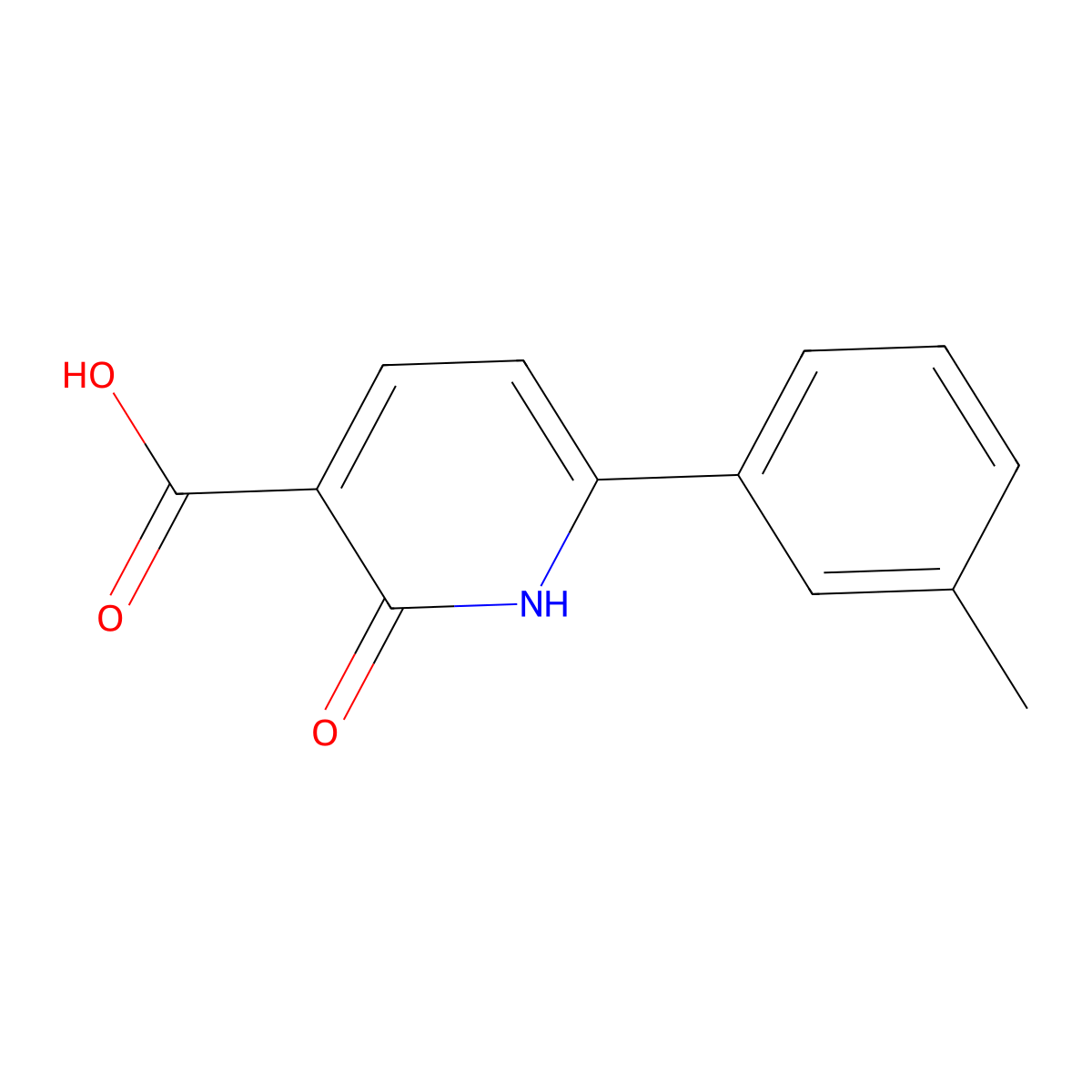 6-(3-Methylphenyl)-2-oxo-1,2-dihydropyridine-3-carboxylic acid molecular structure, CAS 1049130-41-7