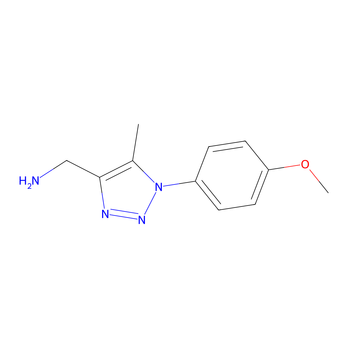 (1-(4-methoxyphenyl)-5-methyl-1H-1,2,3-triazol-4-yl)methanamine molecular structure, CAS 1049131-03-4