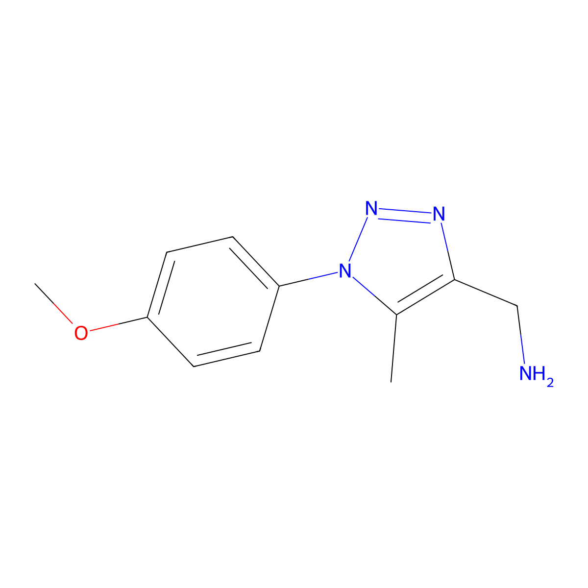 (1-(4-methoxyphenyl)-5-methyl-1H-1,2,3-triazol-4-yl)methanamine molecular structure, CAS 1049131-03-4