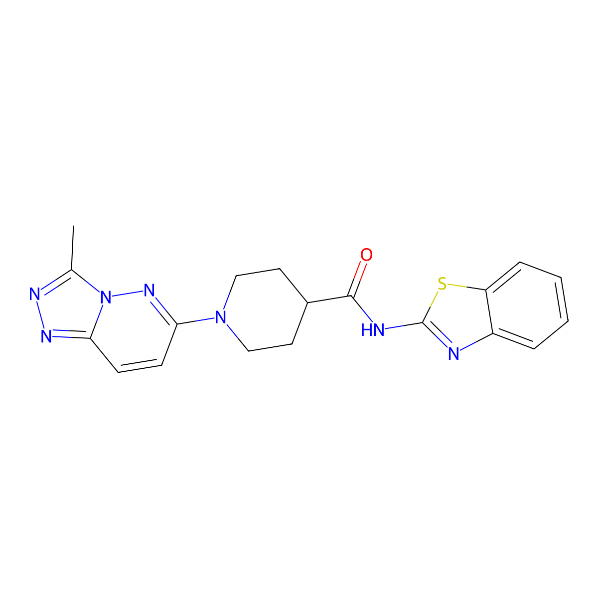 N-(1,3-benzothiazol-2-yl)-1-(3-methyl[1,2,4]triazolo[4,3-b]pyridazin-6-yl)piperidine-4-carboxamide molecular structure, CAS 1049131-15-8