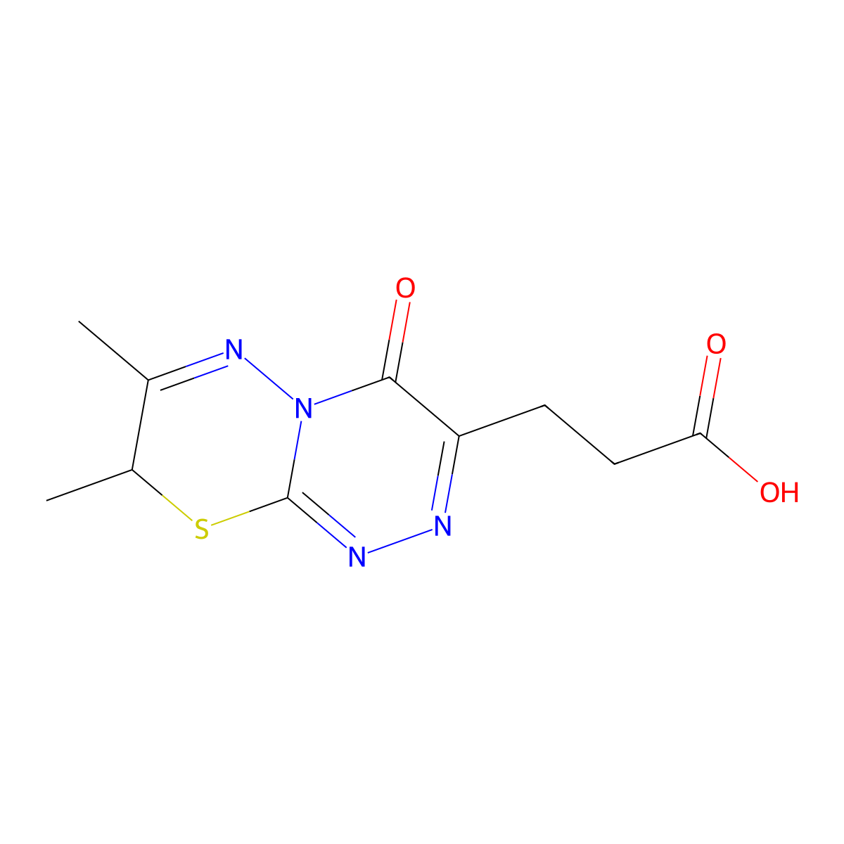 3-{7,8-dimethyl-4-oxo-4H,8H-[1,2,4]triazino[3,4-b][1,3,4]thiadiazin-3-yl}propanoic acid molecular structure, CAS 1049131-26-1