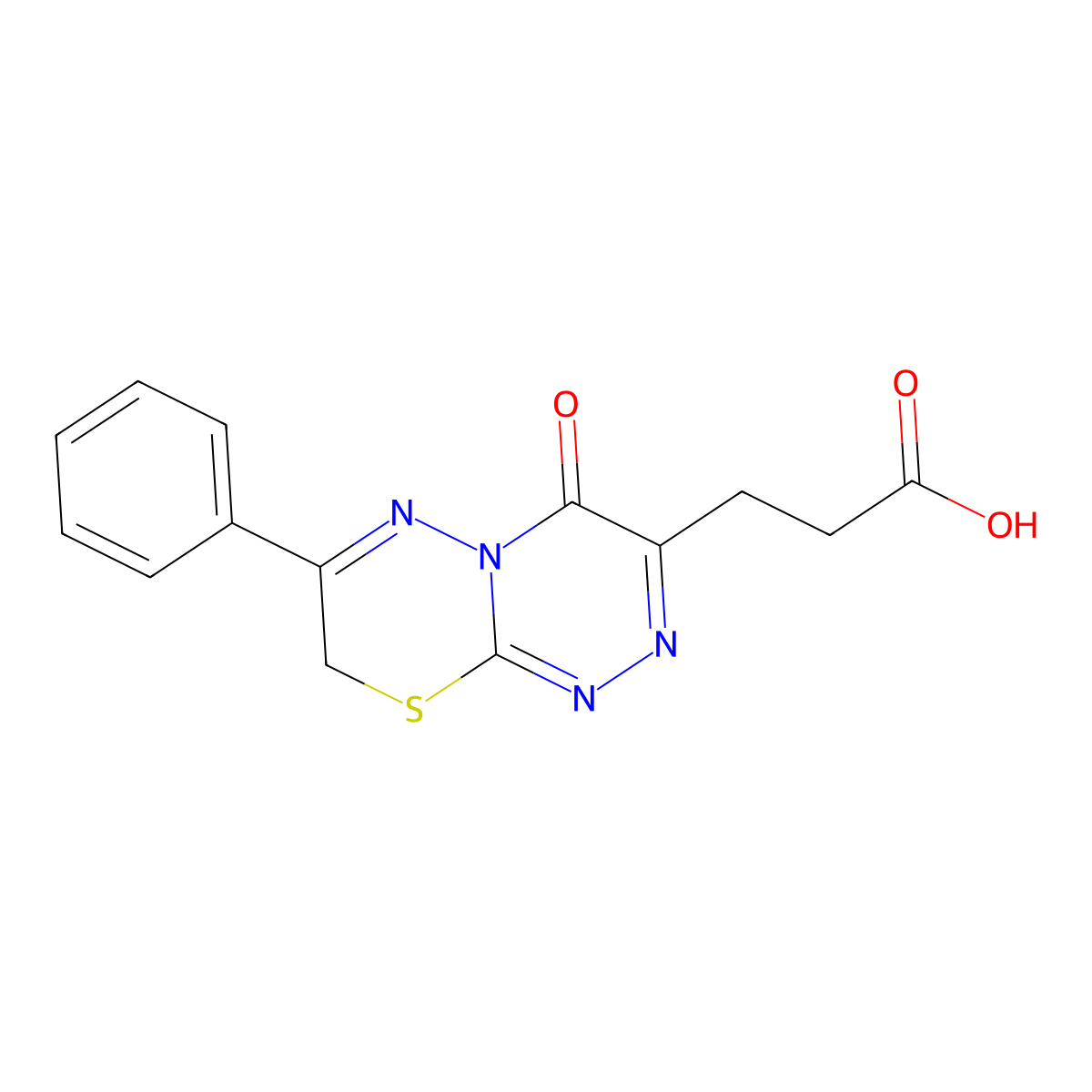 3-{4-oxo-7-phenyl-4H,8H-[1,2,4]triazino[3,4-b][1,3,4]thiadiazin-3-yl}propanoic acid molecular structure, CAS 1049131-31-8