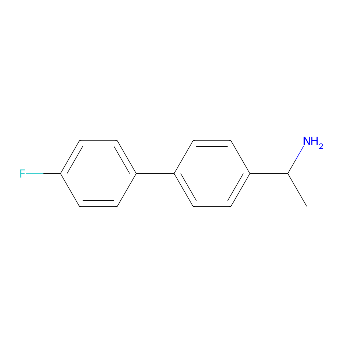 1-[4-(4-Fluorophenyl)phenyl]ethan-1-amine molecular structure, CAS 1049131-38-5
