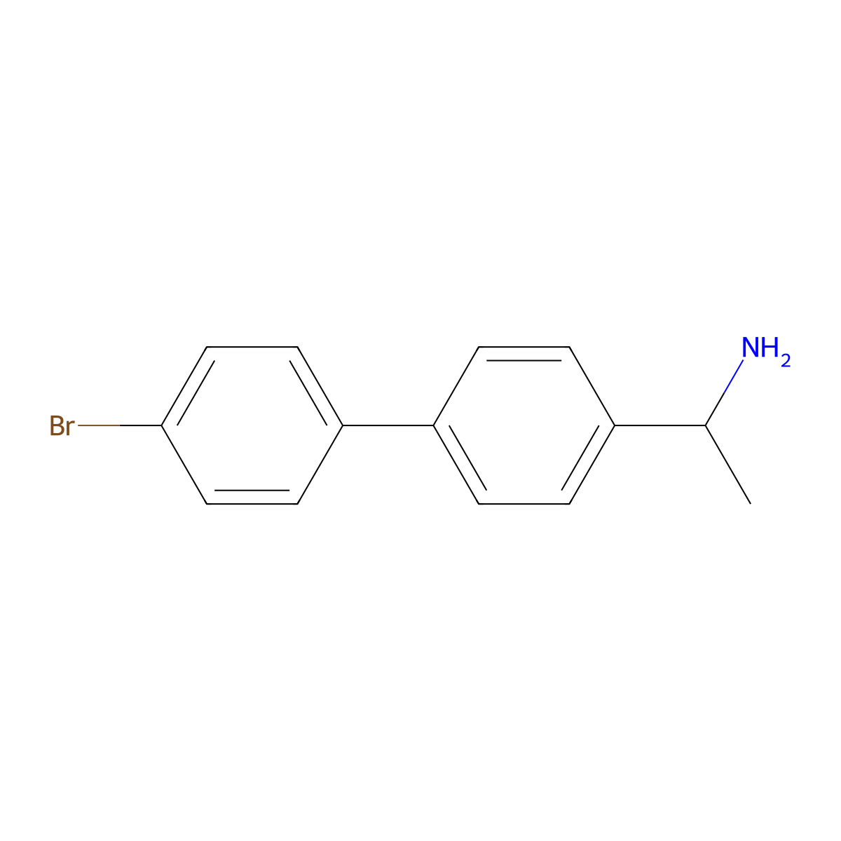 1-[4-(4-Bromophenyl)phenyl]ethan-1-amine molecular structure, CAS 1049131-56-7
