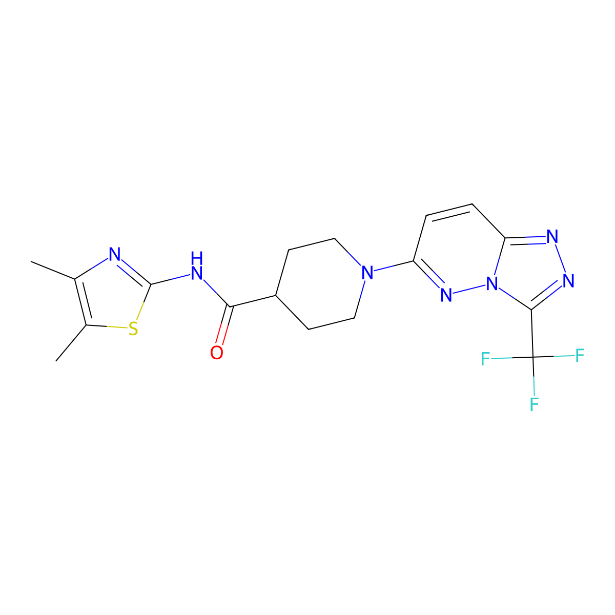 C17H18F3N7OS molecular structure, CAS 1049136-52-8