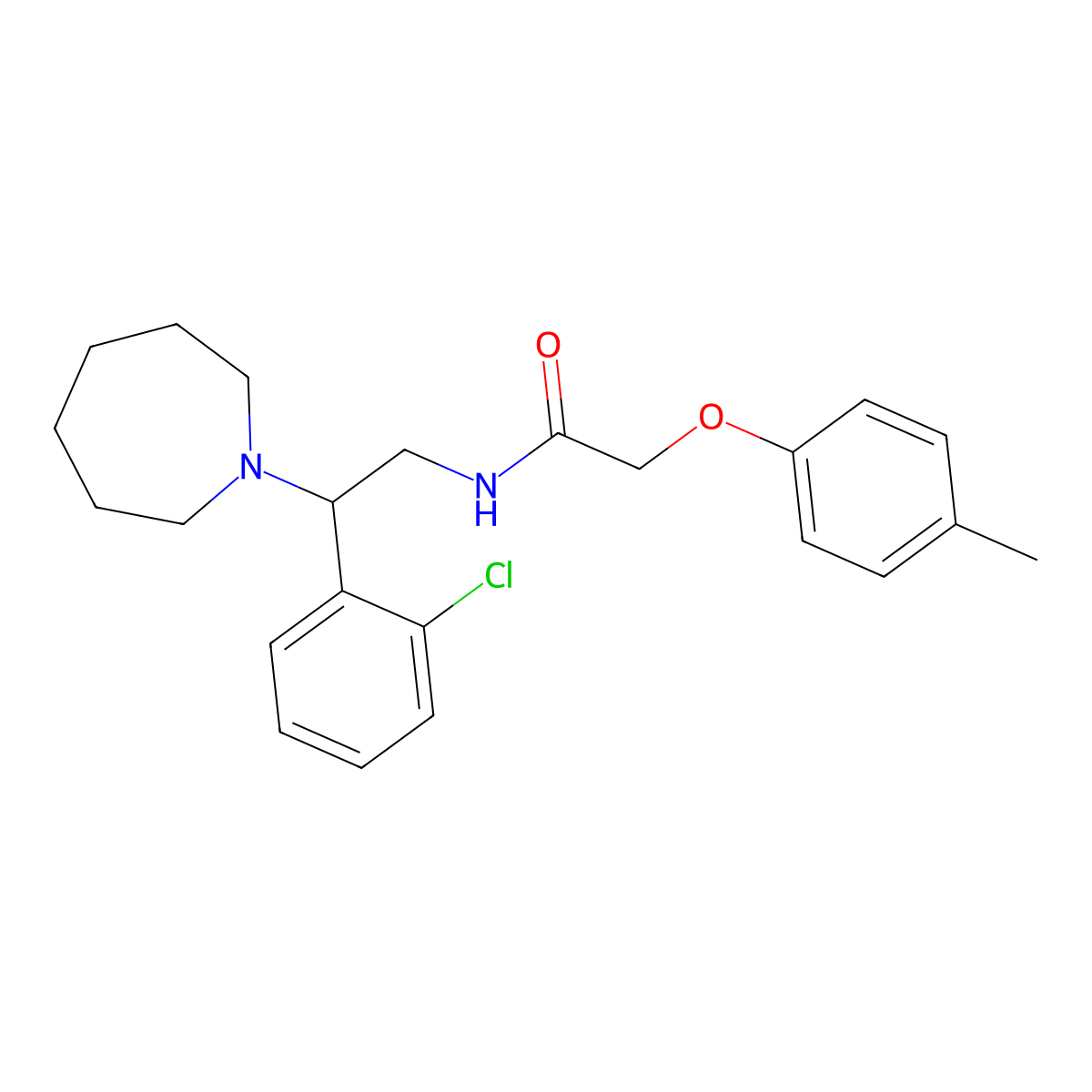 N-[2-(azepan-1-yl)-2-(2-chlorophenyl)ethyl]-2-(4-methylphenoxy)acetamide molecular structure, CAS 1049136-91-5