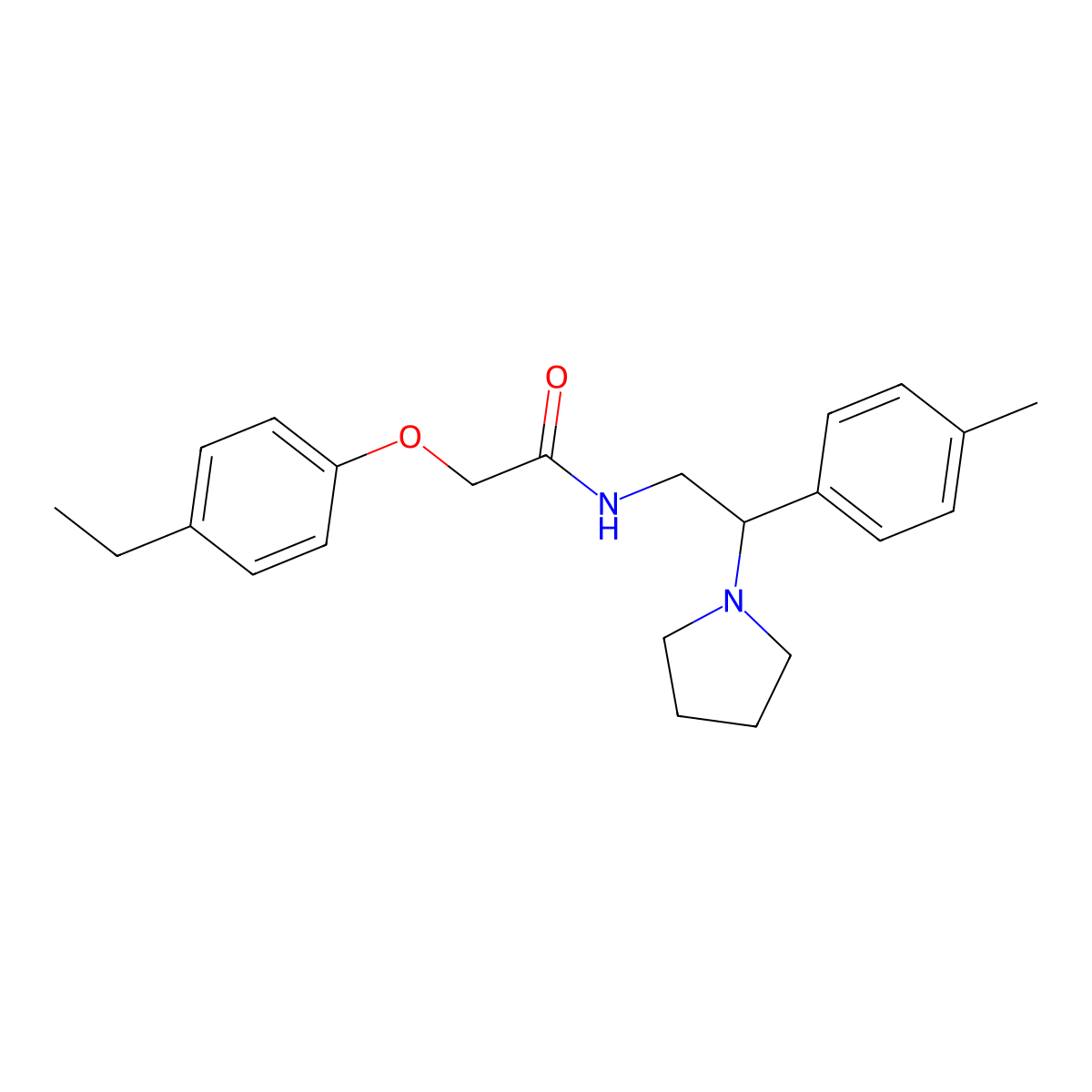 2-(4-ethylphenoxy)-N-[2-(4-methylphenyl)-2-(pyrrolidin-1-yl)ethyl]acetamide molecular structure, CAS 1049137-17-8