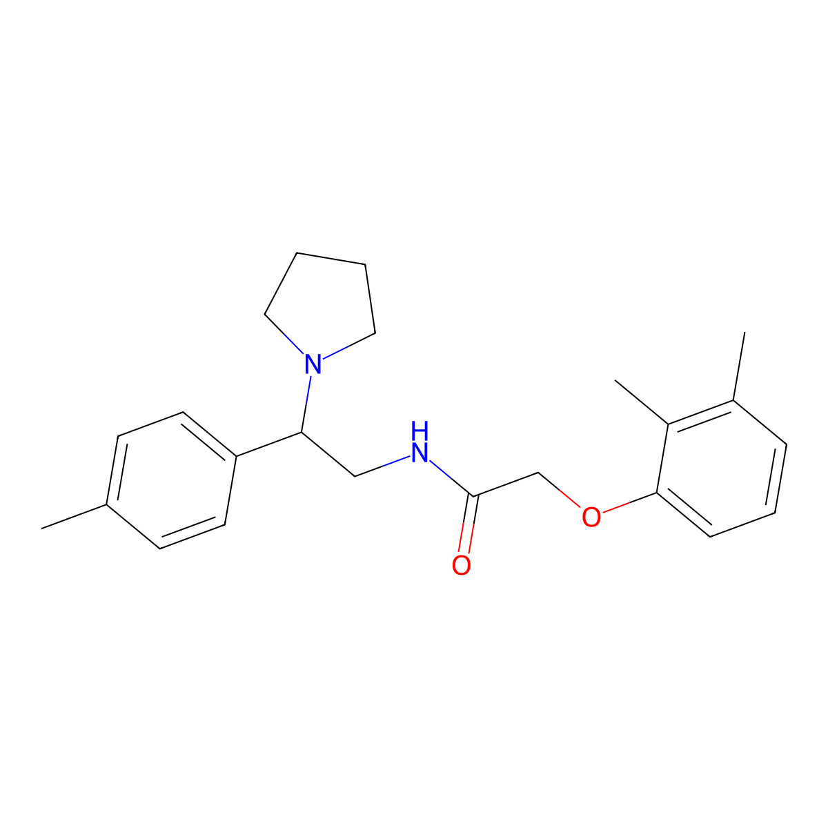 2-(2,3-dimethylphenoxy)-N-[2-(4-methylphenyl)-2-(pyrrolidin-1-yl)ethyl]acetamide molecular structure, CAS 1049137-19-0