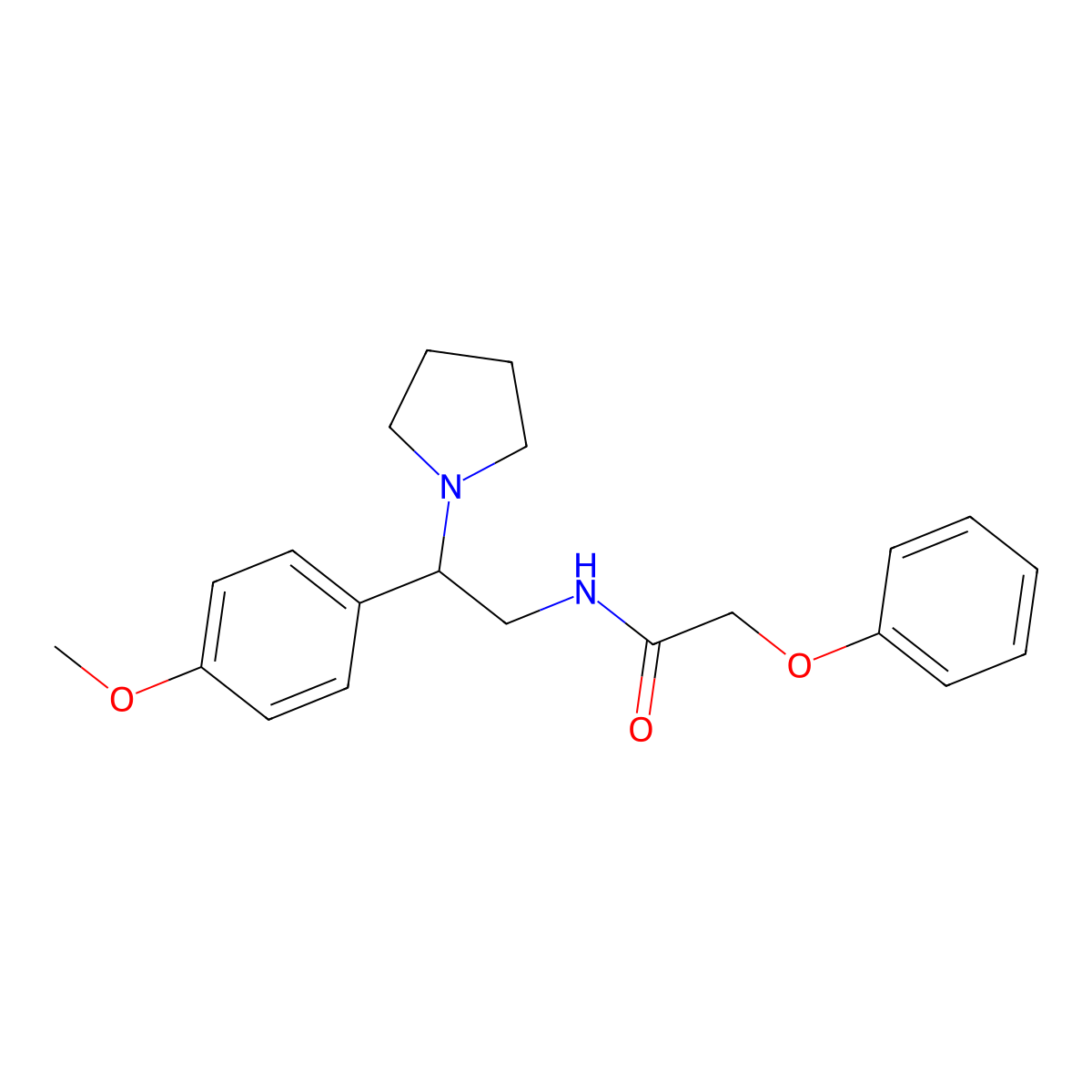 N-[2-(4-methoxyphenyl)-2-(pyrrolidin-1-yl)ethyl]-2-phenoxyacetamide molecular structure, CAS 1049137-31-6