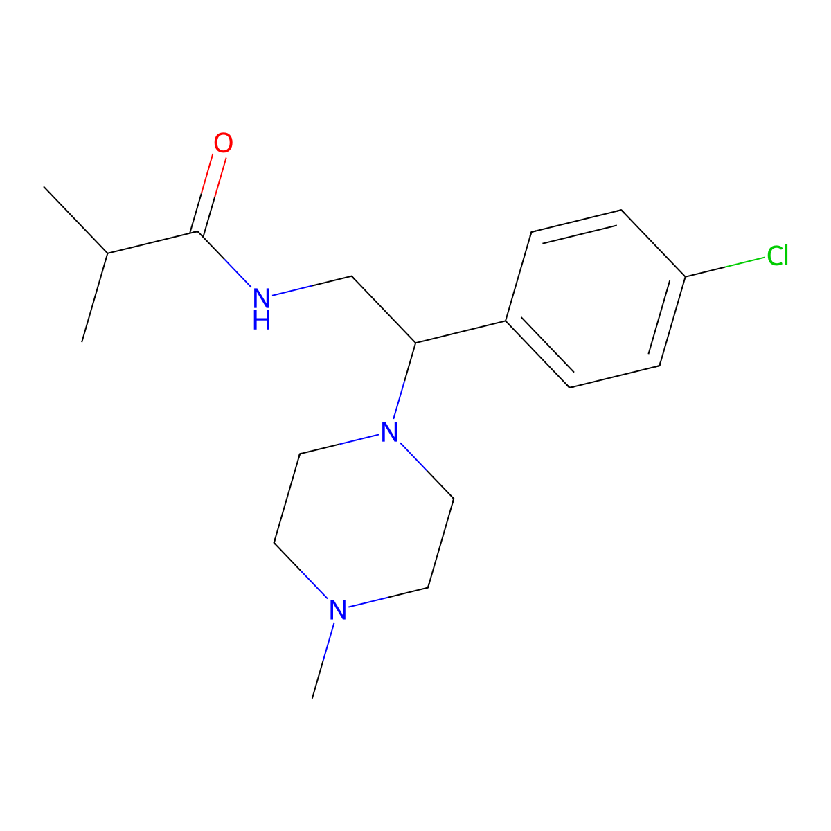 N-[2-(4-chlorophenyl)-2-(4-methylpiperazin-1-yl)ethyl]-2-methylpropanamide molecular structure, CAS 1049137-49-6