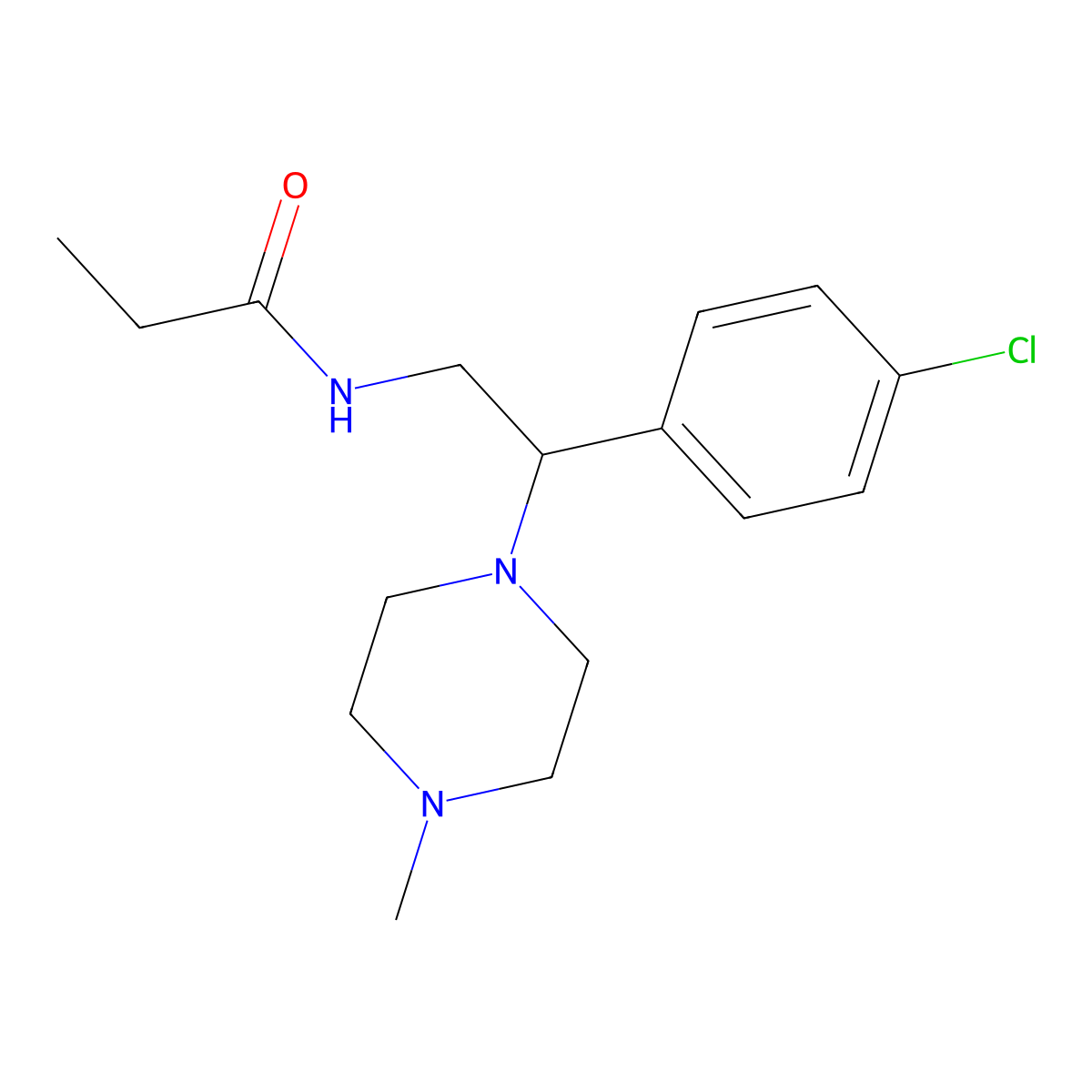 N-[2-(4-chlorophenyl)-2-(4-methylpiperazin-1-yl)ethyl]propanamide molecular structure, CAS 1049137-57-6