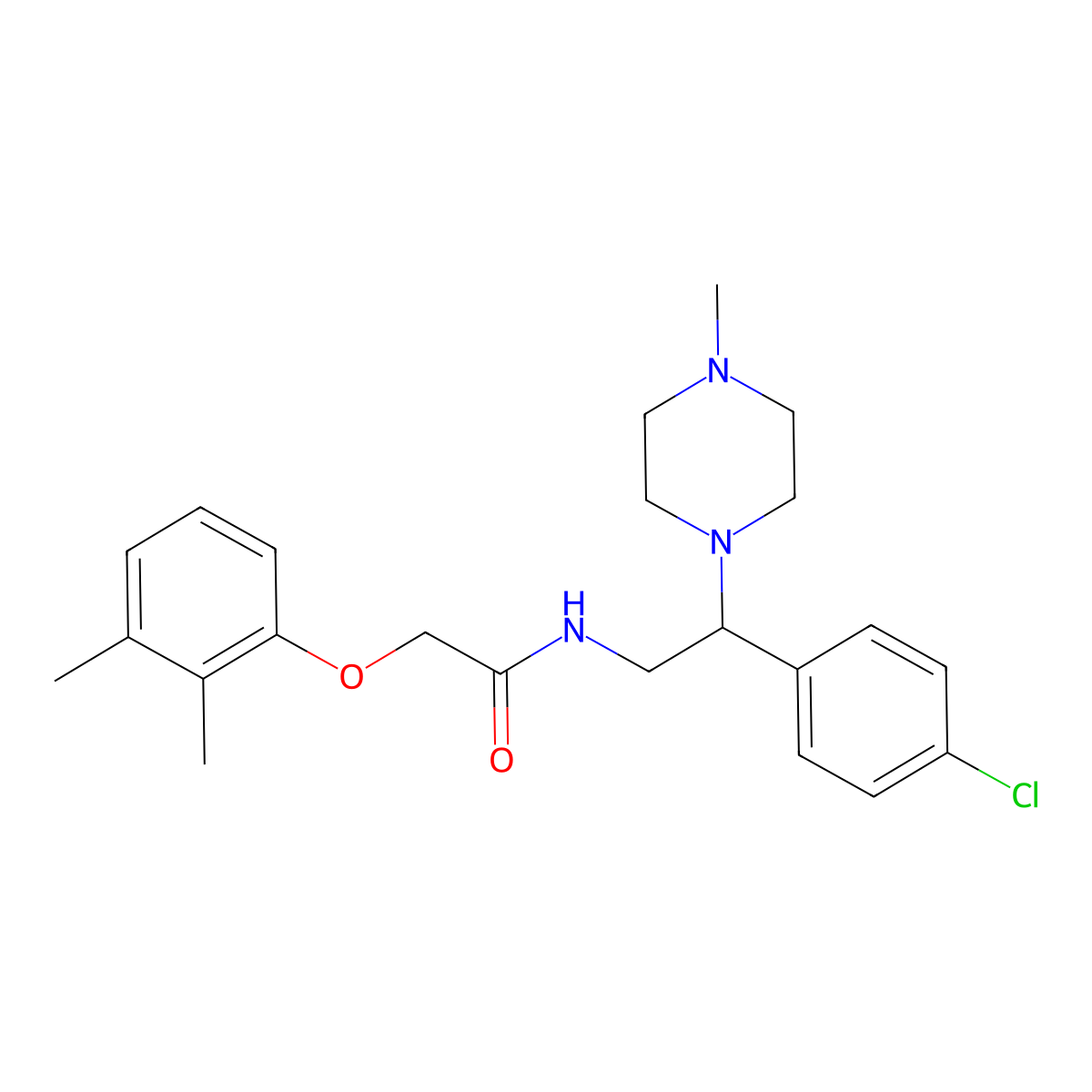 N-[2-(4-chlorophenyl)-2-(4-methylpiperazin-1-yl)ethyl]-2-(2,3-dimethylphenoxy)acetamide molecular structure, CAS 1049137-61-2