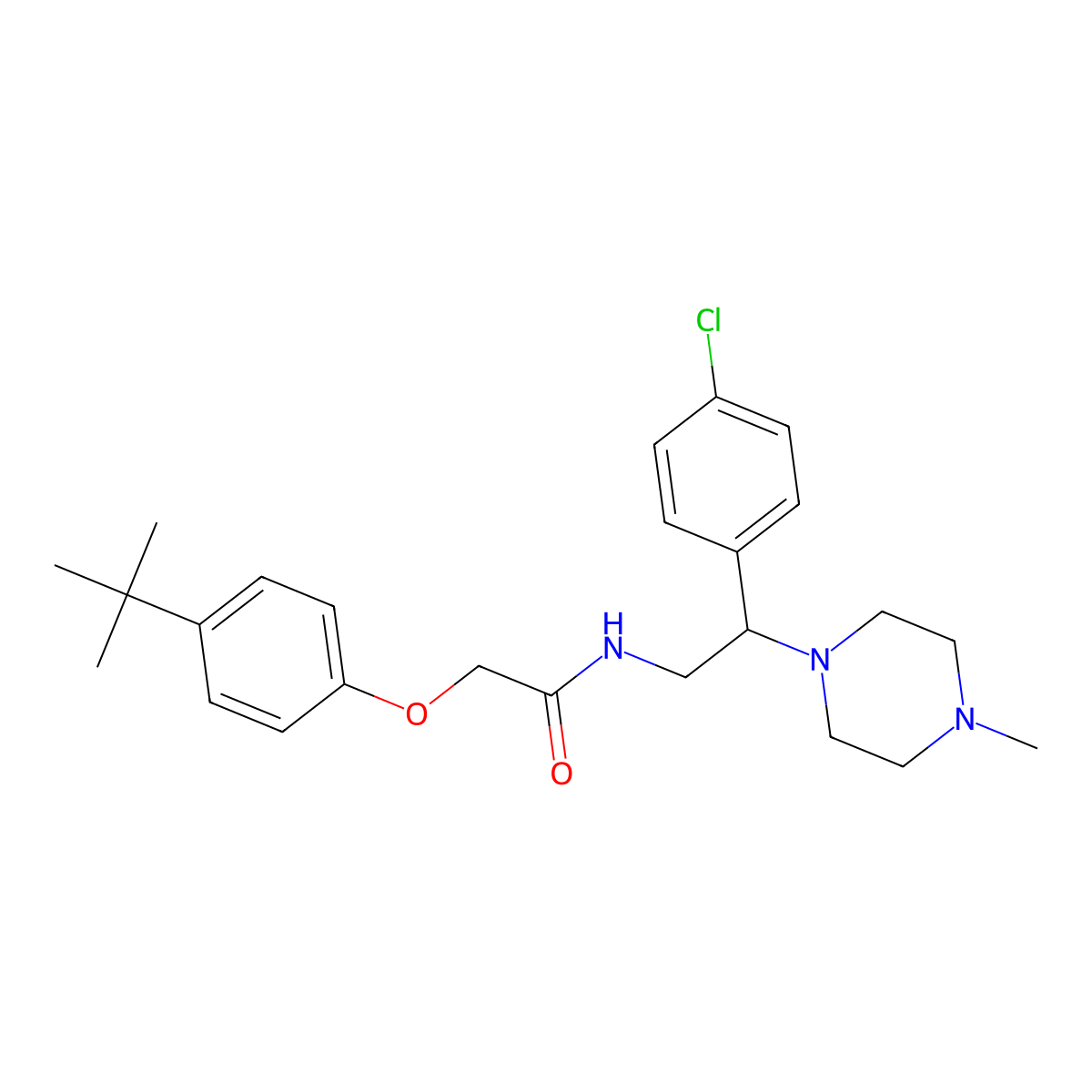 2-(4-tert-butylphenoxy)-N-[2-(4-chlorophenyl)-2-(4-methylpiperazin-1-yl)ethyl]acetamide molecular structure, CAS 1049137-65-6