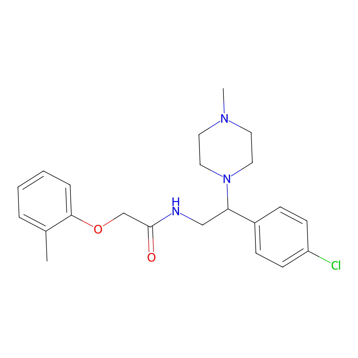 N-[2-(4-chlorophenyl)-2-(4-methylpiperazin-1-yl)ethyl]-2-(2-methylphenoxy)acetamide molecular structure, CAS 1049137-69-0