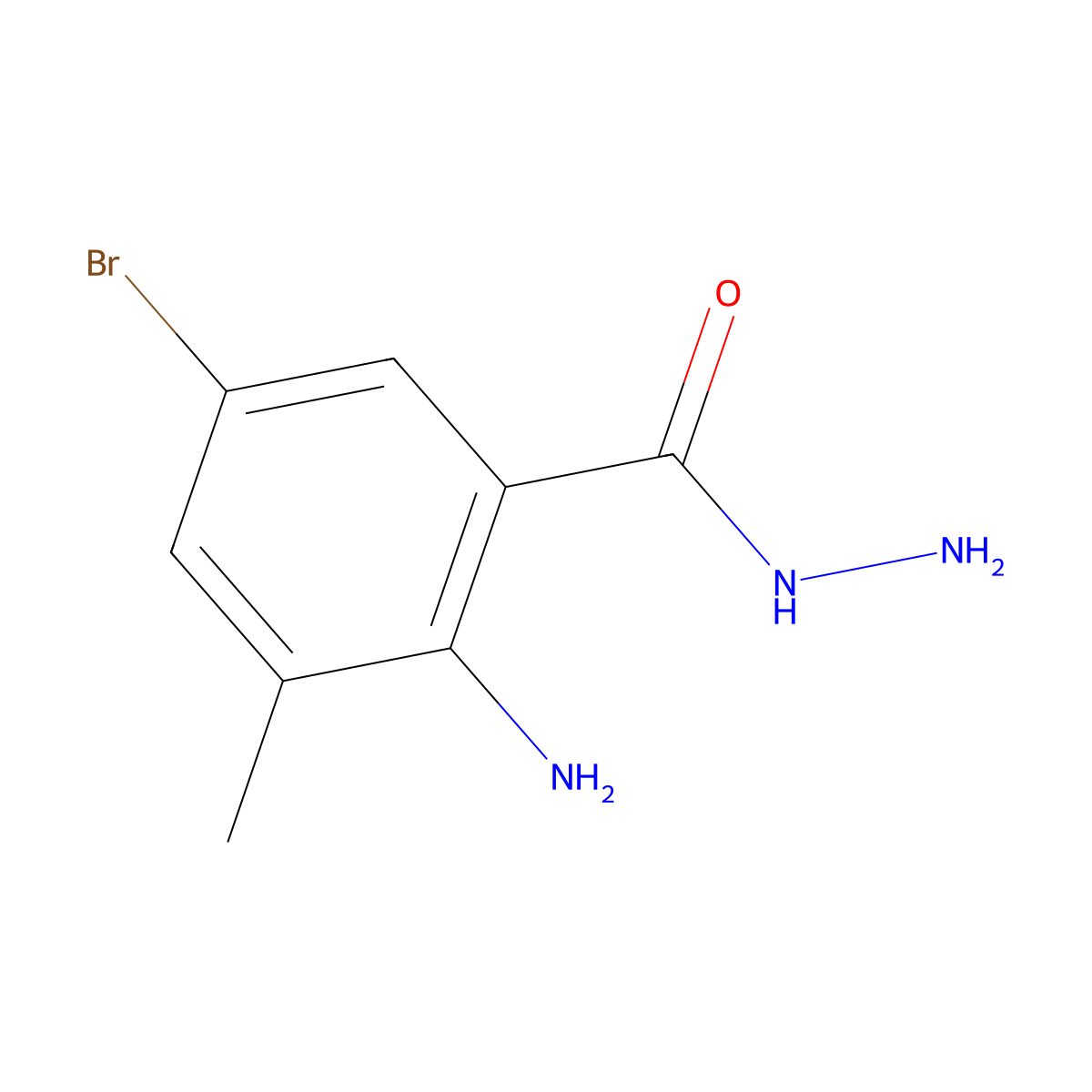 2-Amino-5-bromo-3-methylbenzenecarbohydrazide molecular structure, CAS 1049139-87-8