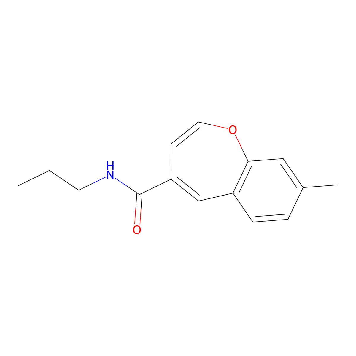 8-methyl-N-propylbenzo[b]oxepine-4-carboxamide molecular structure, CAS 1049142-29-1