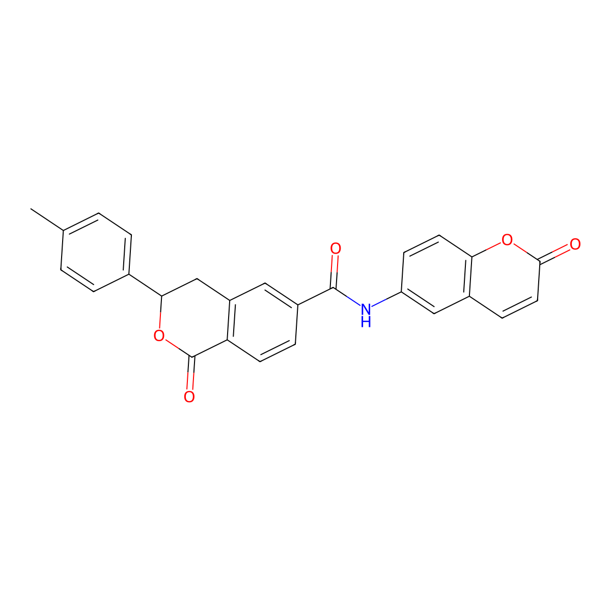 3-(4-methylphenyl)-1-oxo-N-(2-oxo-2H-chromen-6-yl)-3,4-dihydro-1H-isochromene-6-carboxamide molecular structure, CAS 1049142-53-1