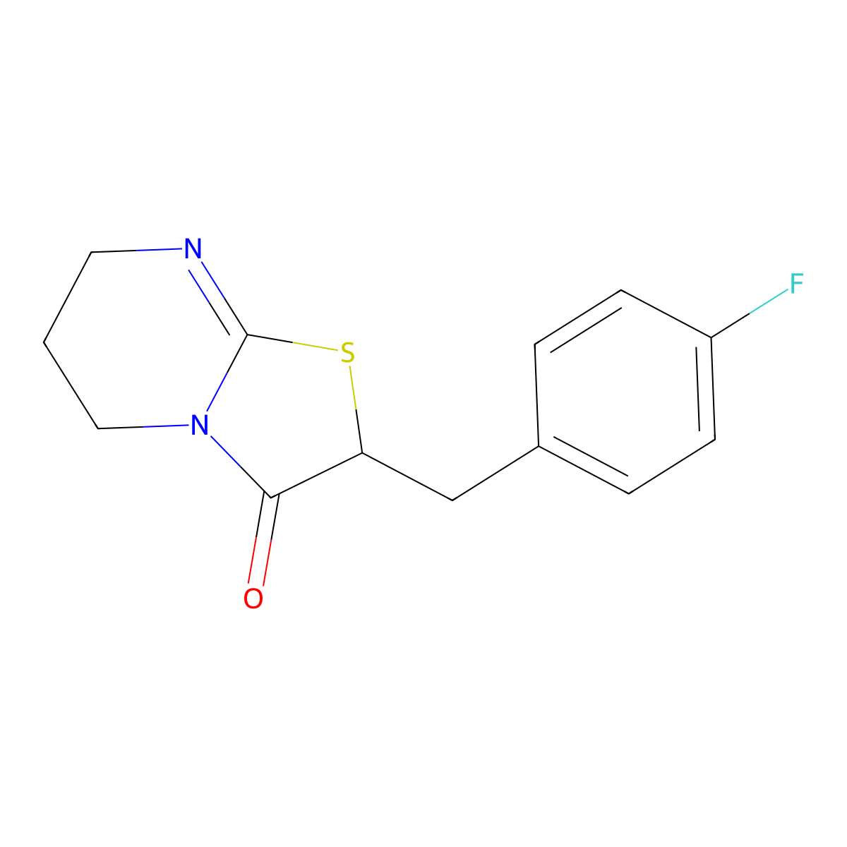 2-(4-Fluorobenzyl)-6,7-dihydro-2H-thiazolo[3,2-a]pyrimidin-3(5H)-one molecular structure, CAS 1049144-01-5