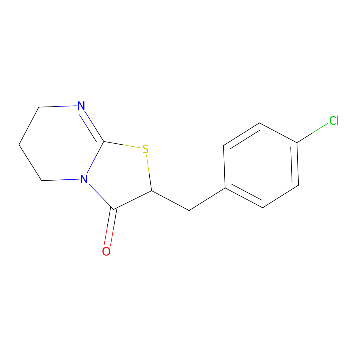 2-(4-chlorobenzyl)-6,7-dihydro-2H-thiazolo[3,2-a]pyrimidin-3(5H)-one molecular structure, CAS 1049144-05-9
