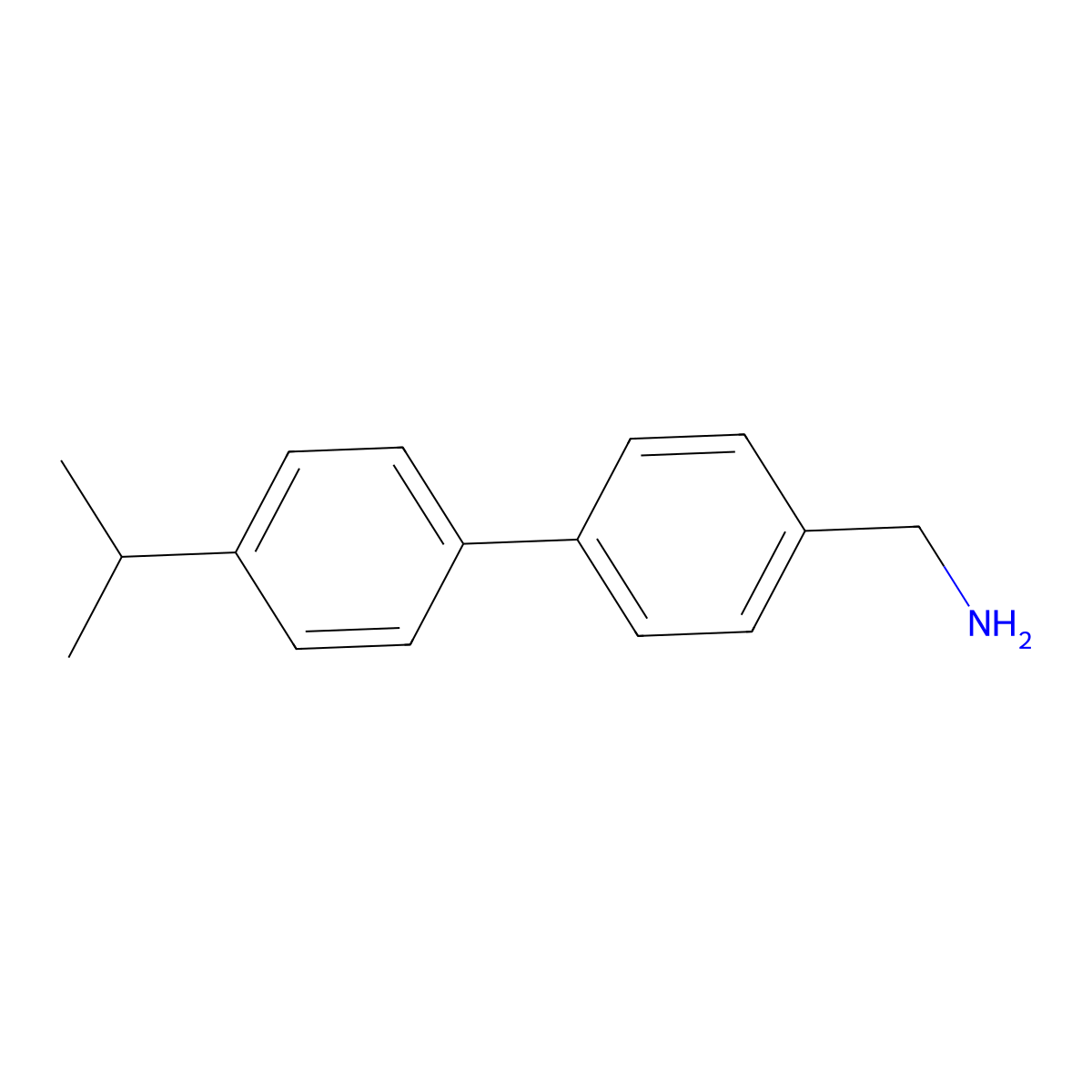 {4-[4-(Propan-2-yl)phenyl]phenyl}methanamine molecular structure, CAS 1049144-40-2