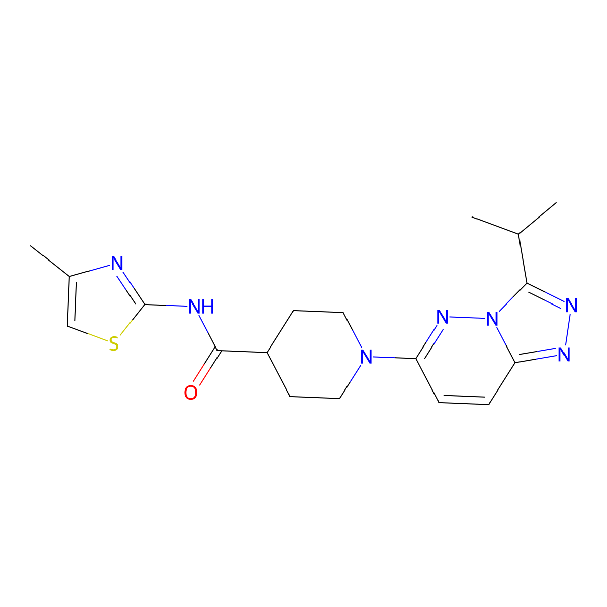 N-(4-methyl-1,3-thiazol-2-yl)-1-[3-(propan-2-yl)[1,2,4]triazolo[4,3-b]pyridazin-6-yl]piperidine-4-carboxamide molecular structure, CAS 1049146-25-9