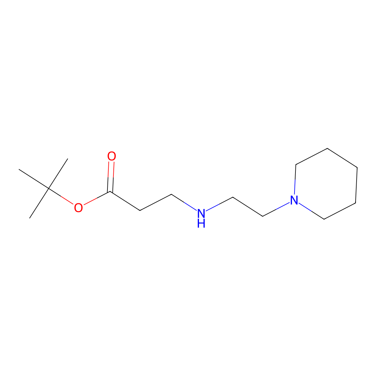 tert-Butyl 3-{[2-(piperidin-1-yl)ethyl]amino}propanoate molecular structure, CAS 1049151-74-7