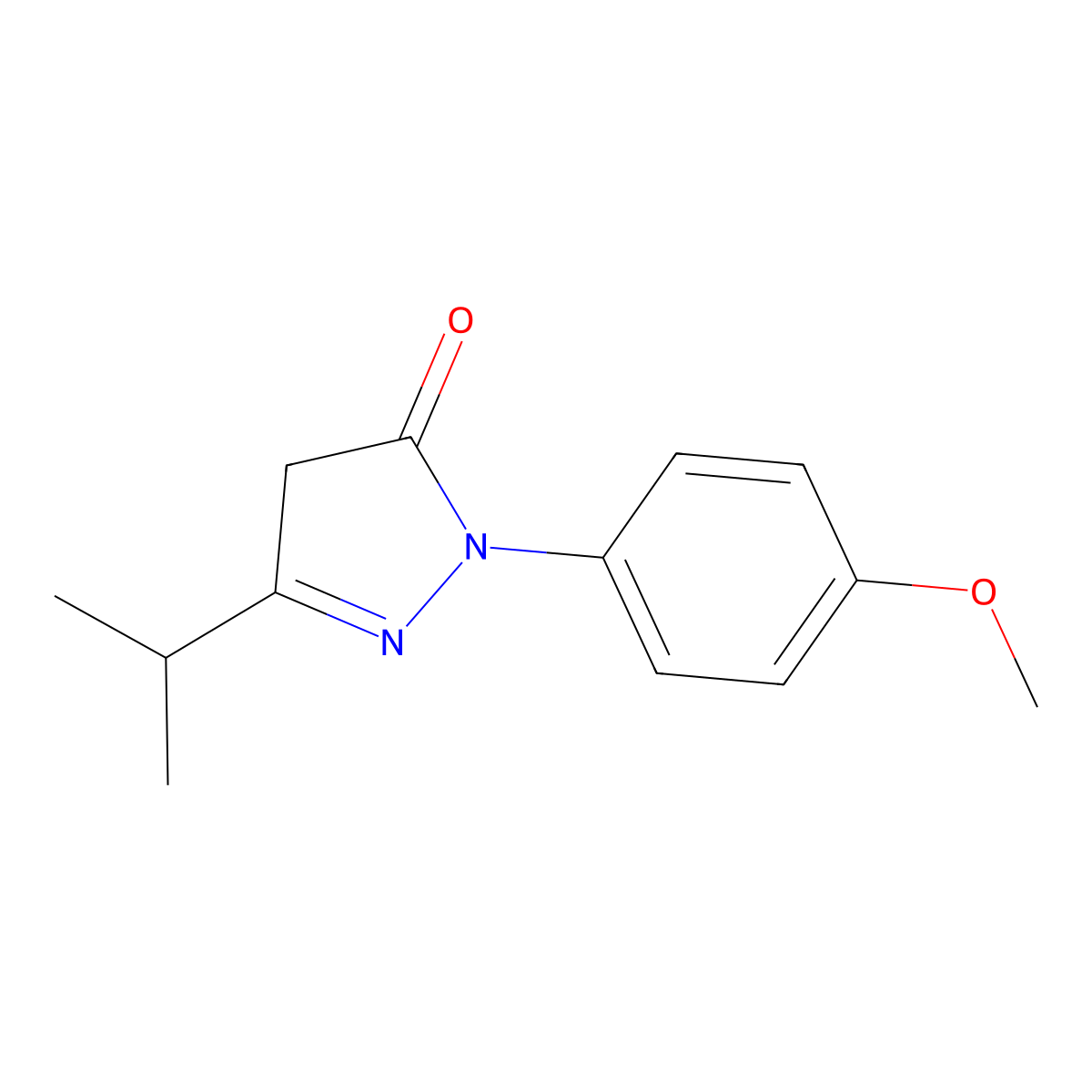 1-(4-Methoxyphenyl)-3-(propan-2-yl)-4,5-dihydro-1H-pyrazol-5-one molecular structure, CAS 1049151-87-2
