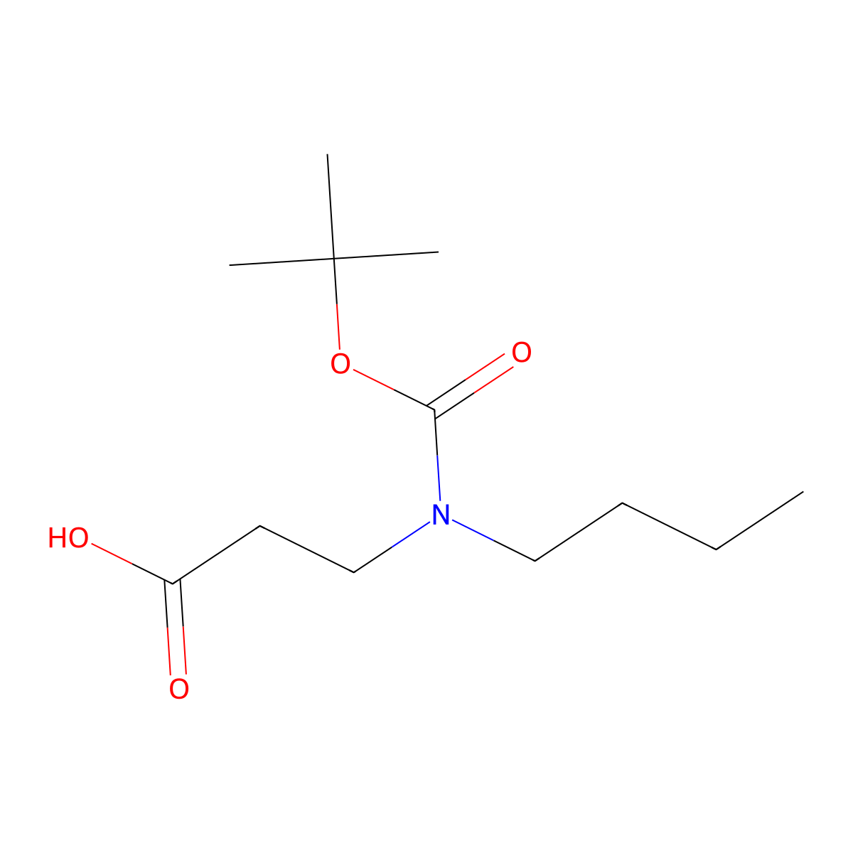 3-{[(Tert-butoxy)carbonyl](butyl)amino}propanoic acid molecular structure, CAS 1049151-90-7