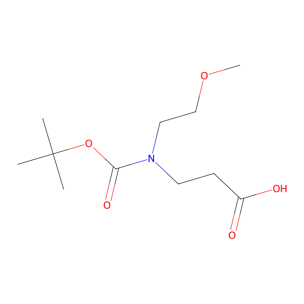 3-{[(Tert-butoxy)carbonyl](2-methoxyethyl)amino}propanoic acid molecular structure, CAS 1049155-75-0