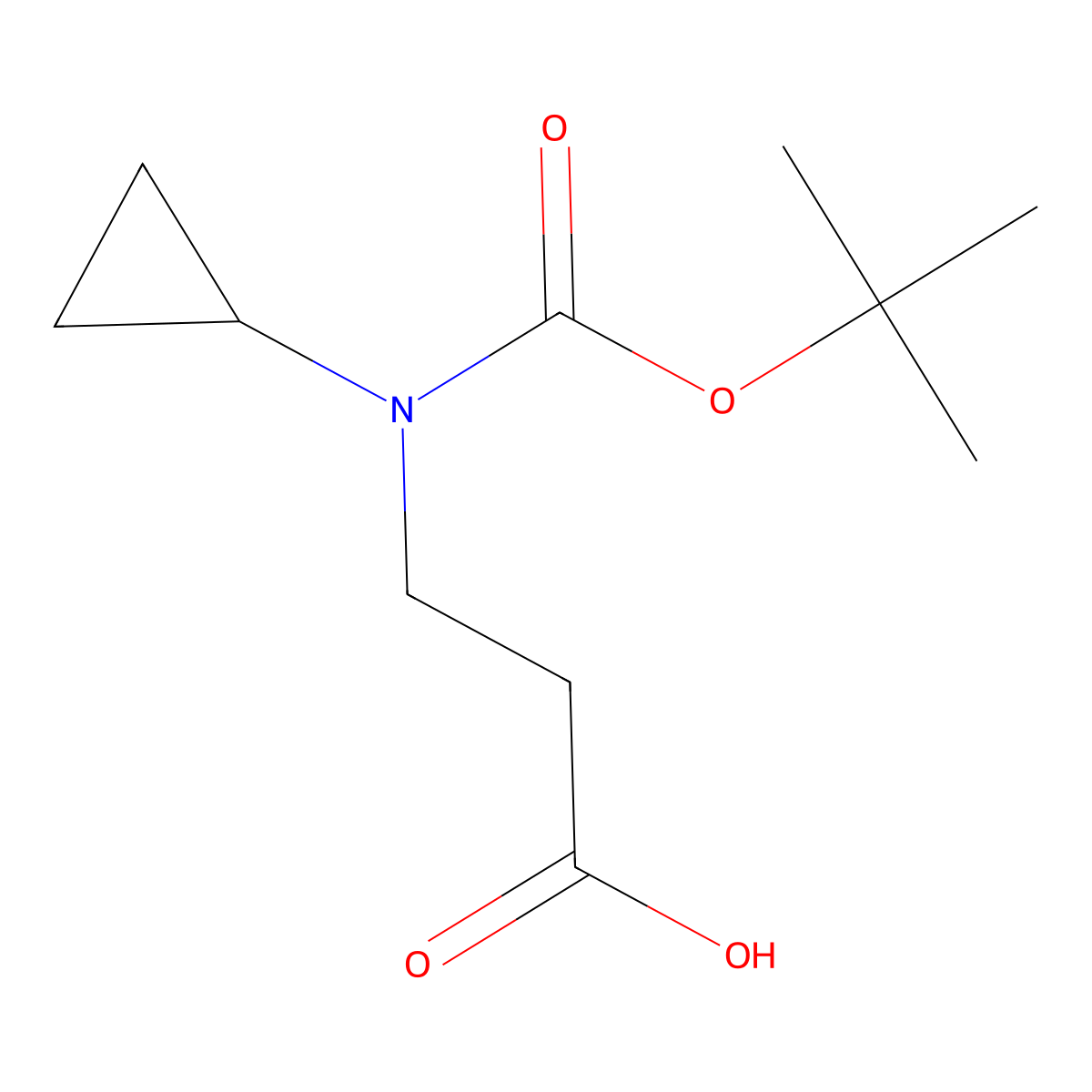 3-{[(Tert-butoxy)carbonyl](cyclopropyl)amino}propanoic acid molecular structure, CAS 1049155-76-1