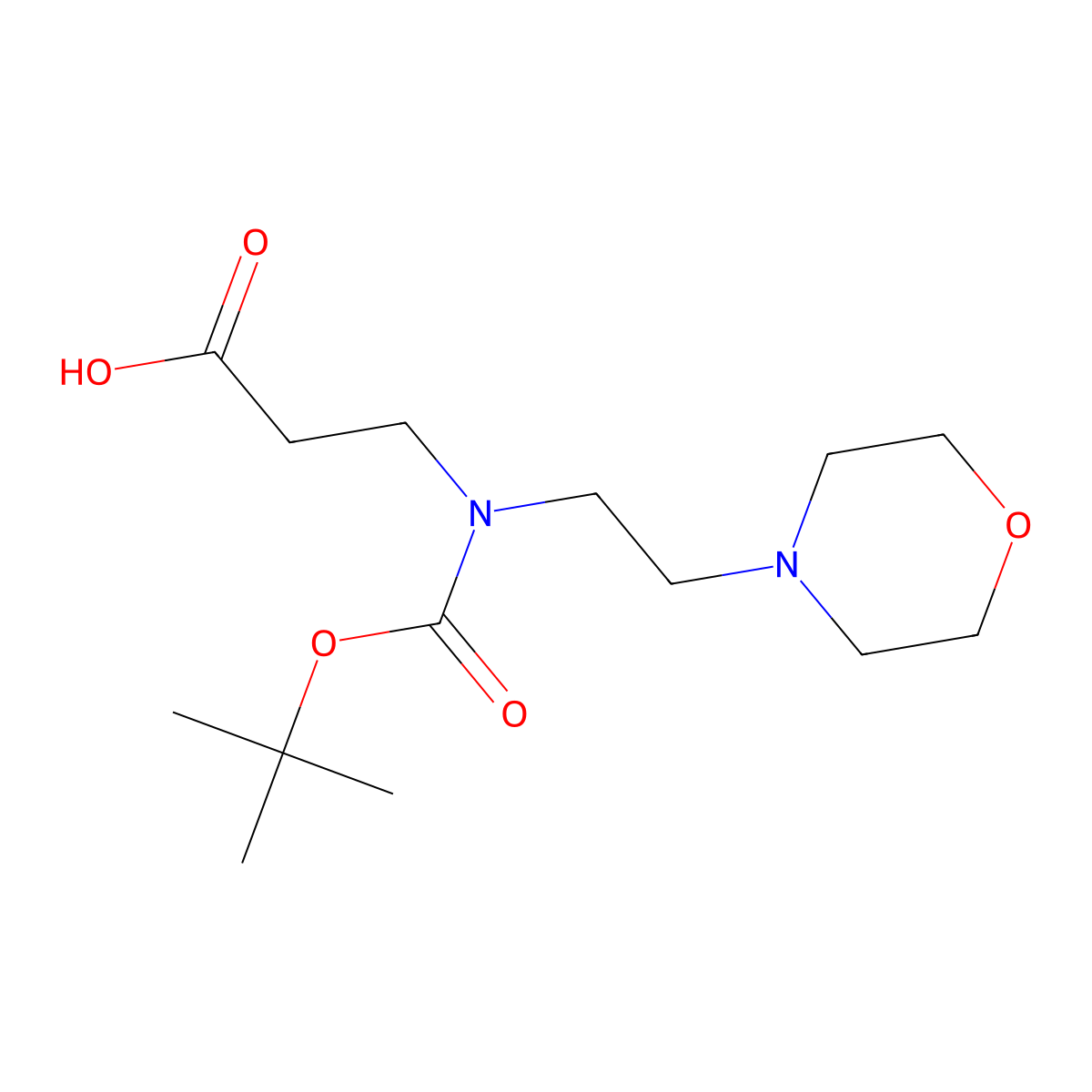 3-{[(Tert-butoxy)carbonyl][2-(morpholin-4-yl)ethyl]amino}propanoic acid molecular structure, CAS 1049156-82-2