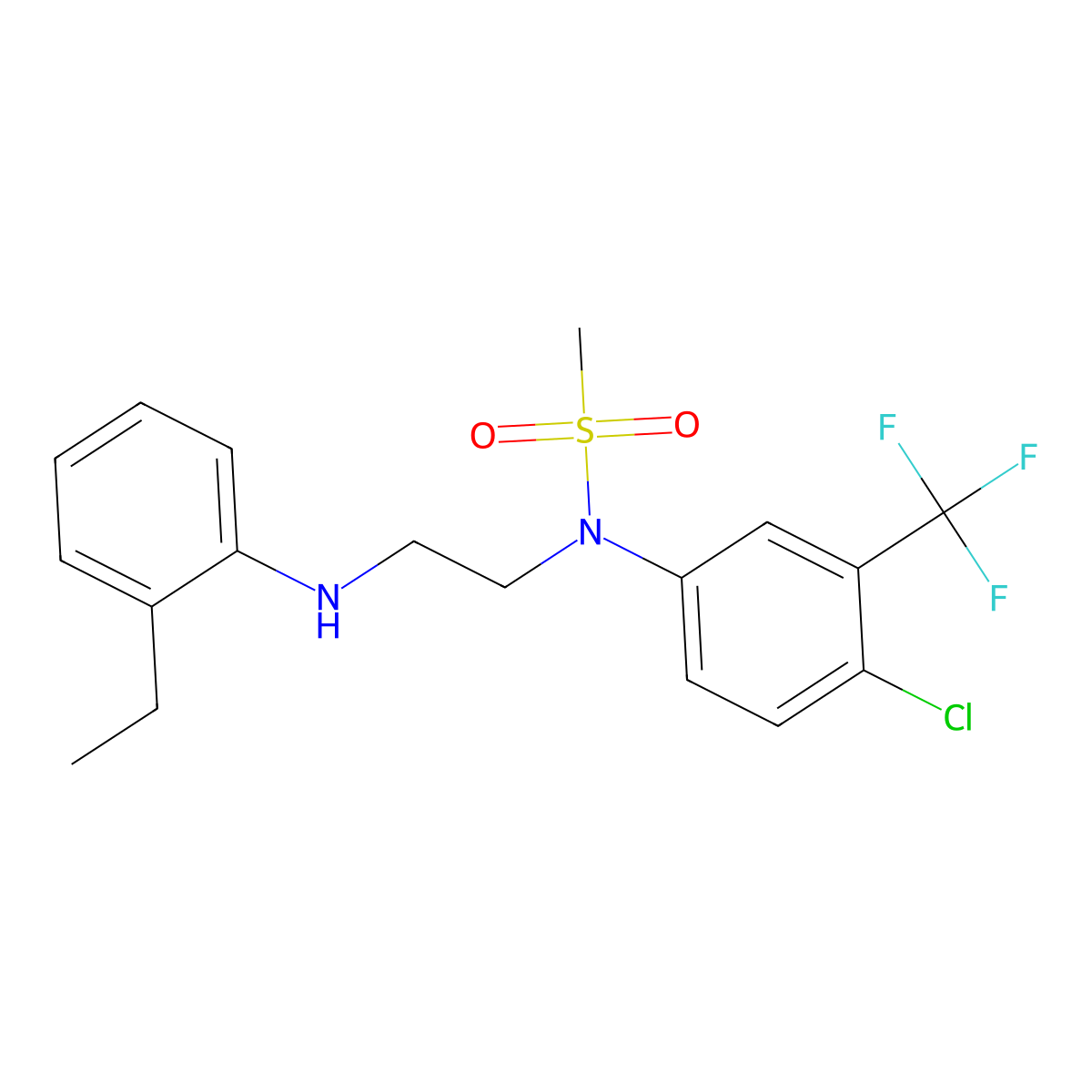 [4-Chloro-3-(trifluoromethyl)phenyl]{2-[(2-ethylphenyl)amino]ethyl}(methylsulf onyl)amine molecular structure, CAS 1049157-76-7