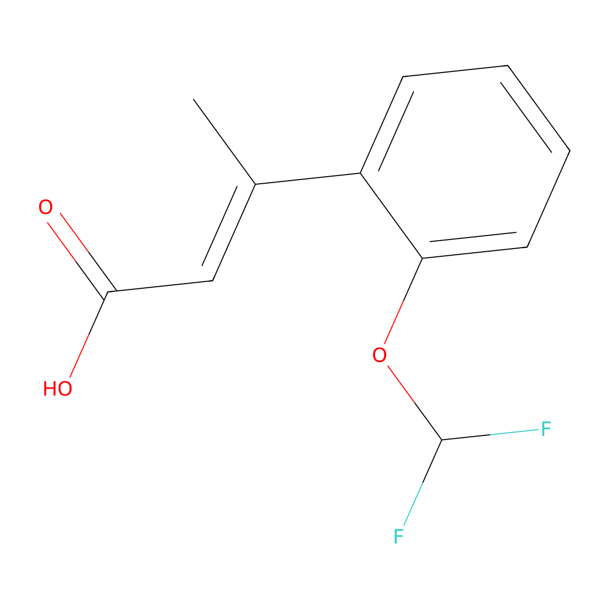 3-[2-(Difluoromethoxy)phenyl]but-2-enoic acid molecular structure, CAS 1049158-10-2
