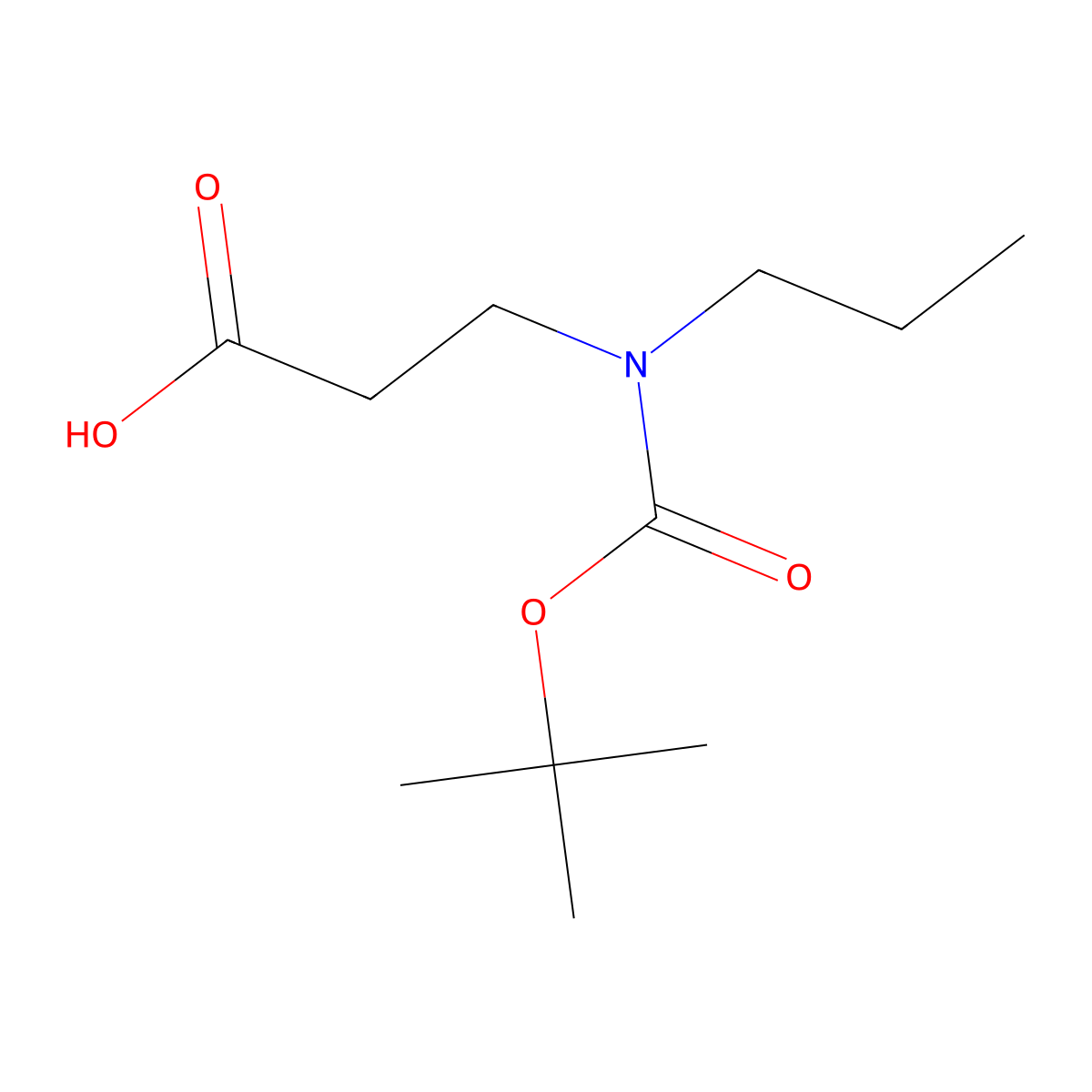 3-{[(Tert-butoxy)carbonyl](propyl)amino}propanoic acid molecular structure, CAS 1049159-46-7