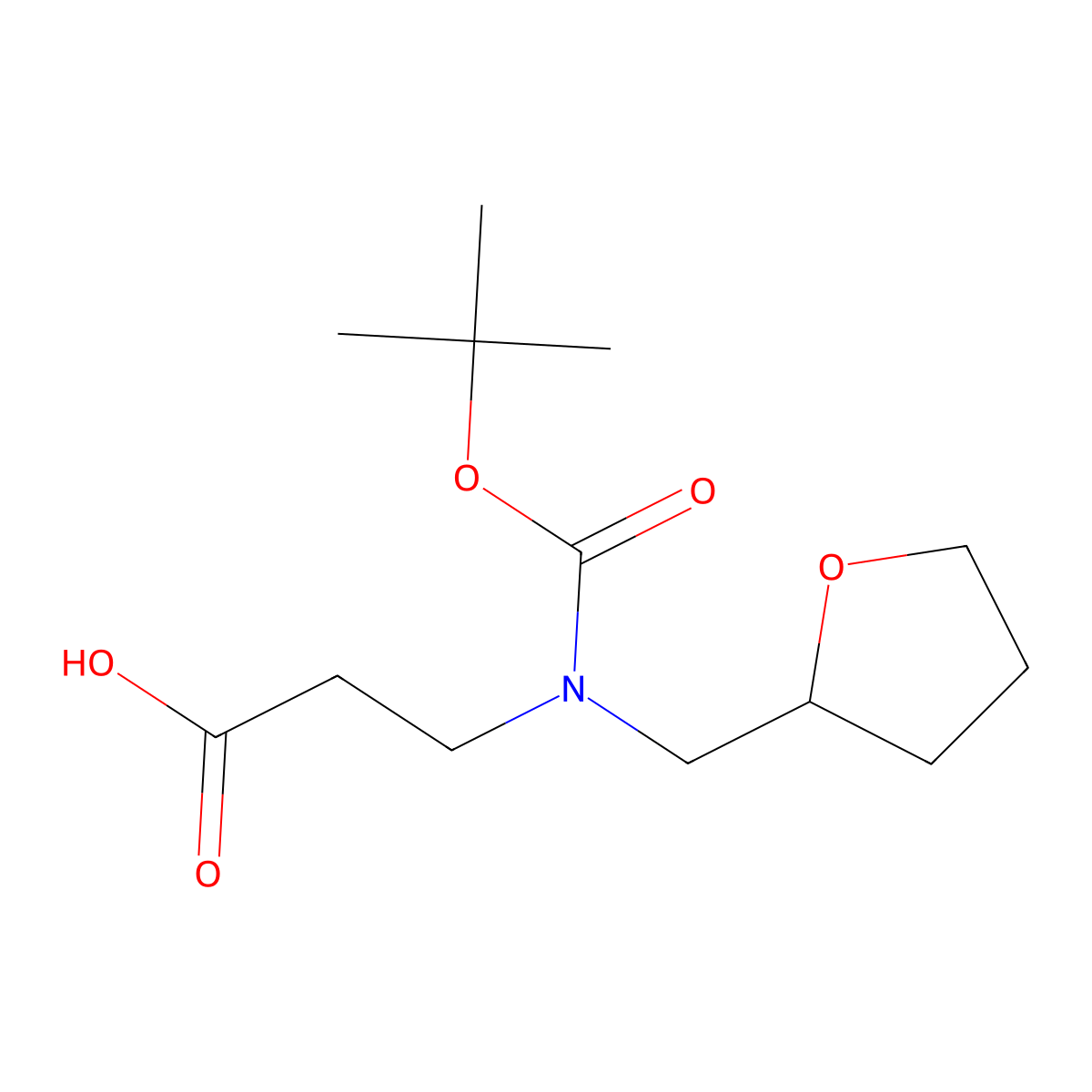 3-{[(Tert-butoxy)carbonyl][(oxolan-2-yl)methyl]amino}propanoic acid molecular structure, CAS 1049159-48-9